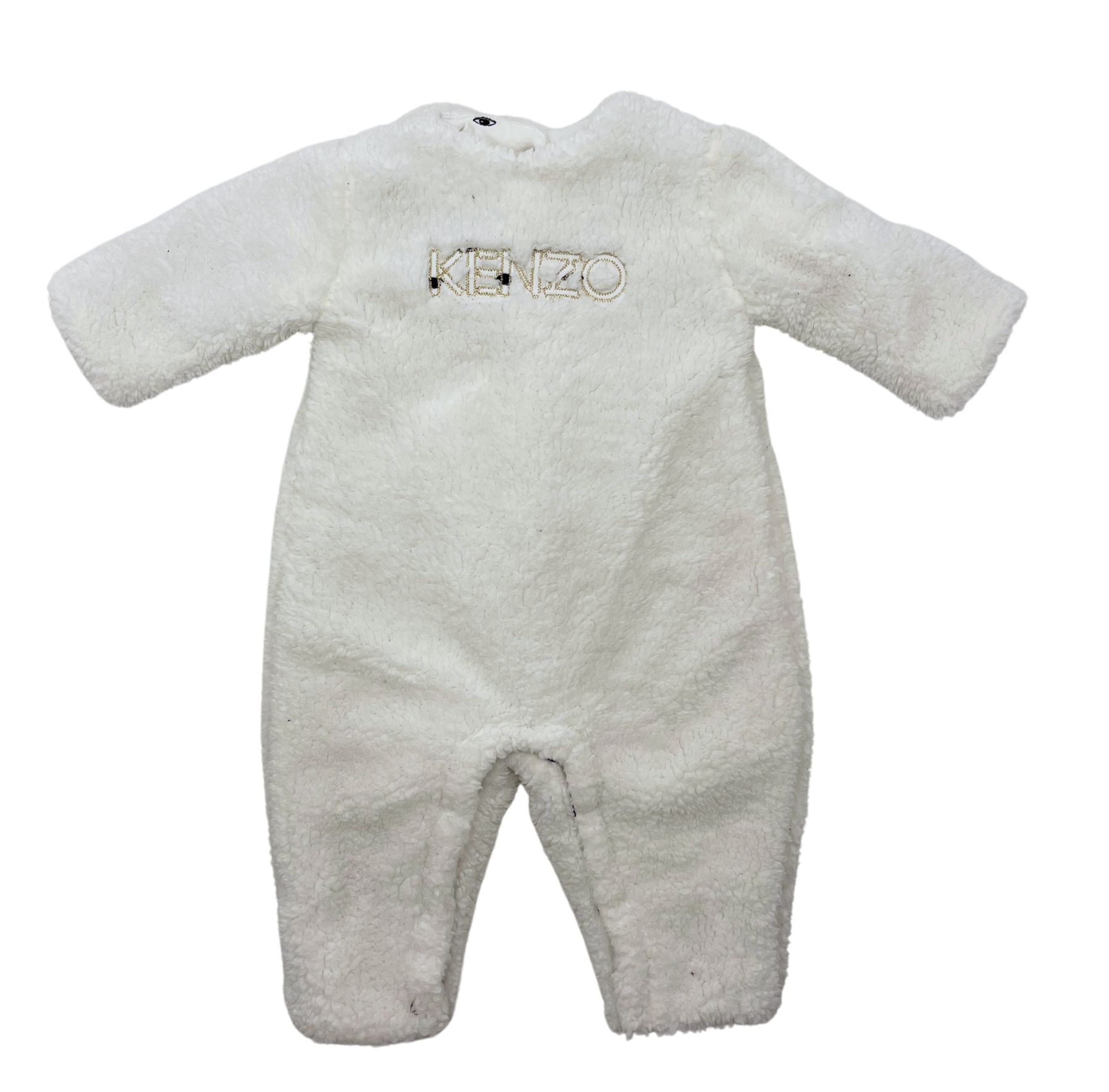 KENZO - Combinaison fausse fourrure blanche - 6 mois