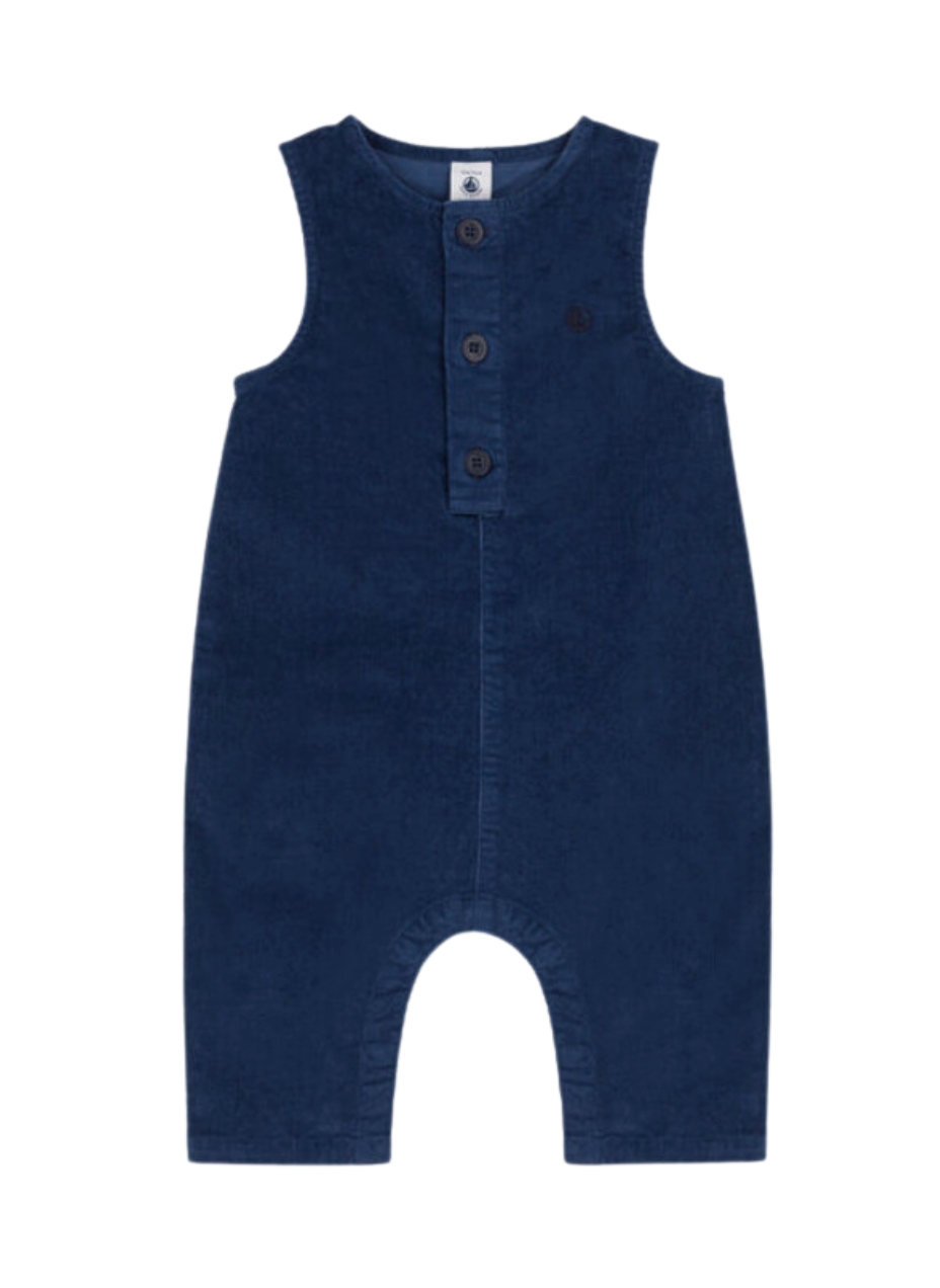 PETIT BATEAU - Combinaison bébé longue velours côtelé - 12 mois