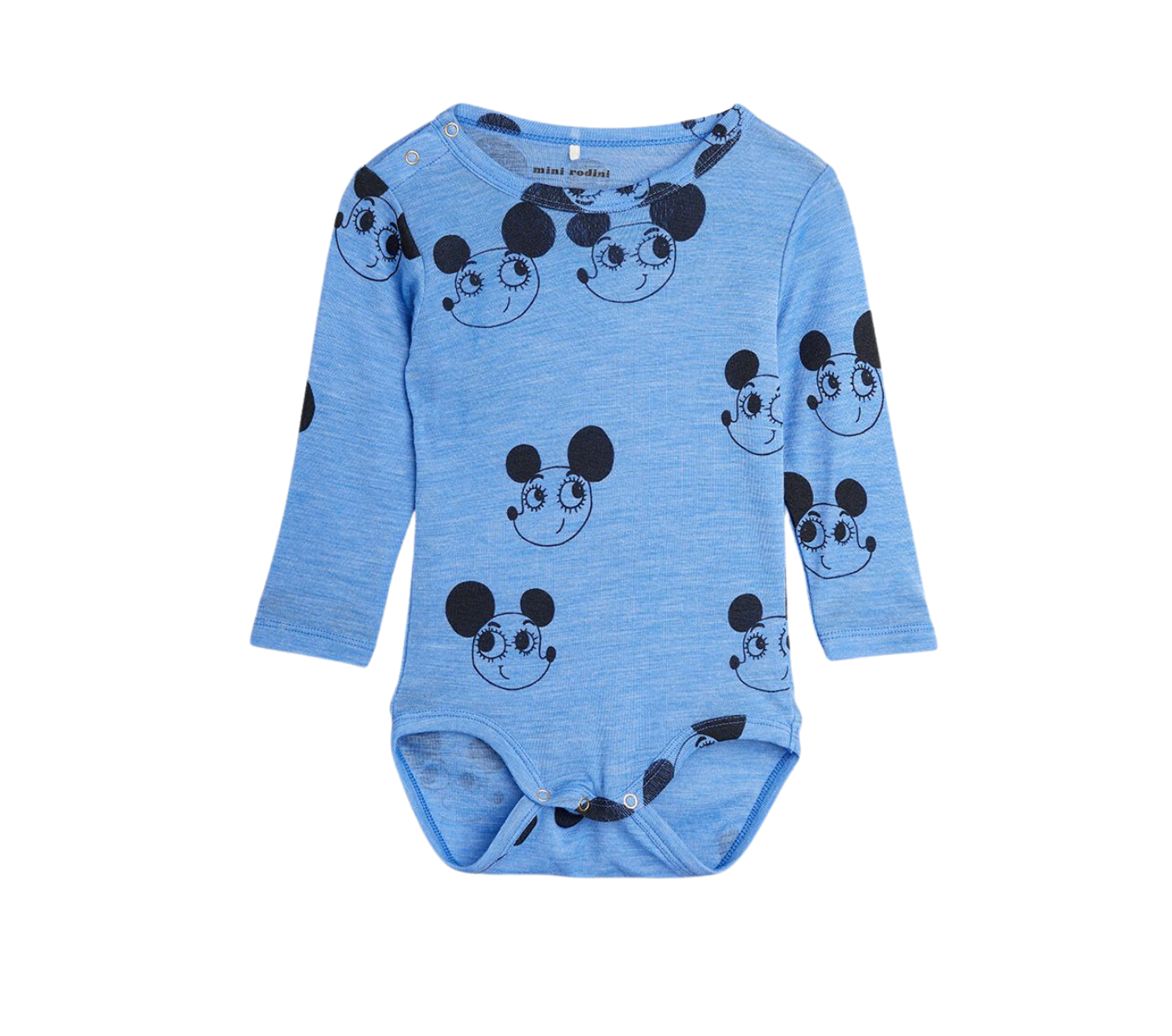 MINI RODINI - Body bleu laine - 1/4 mois