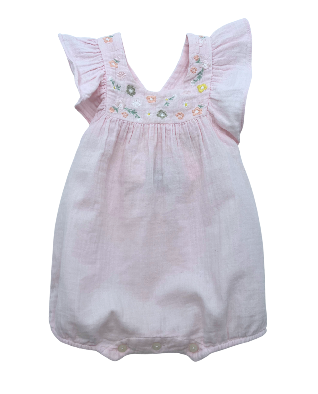 TARTINE & CHOCOLAT - Kurzer Overall mit rosa Blumen - 9 Monate