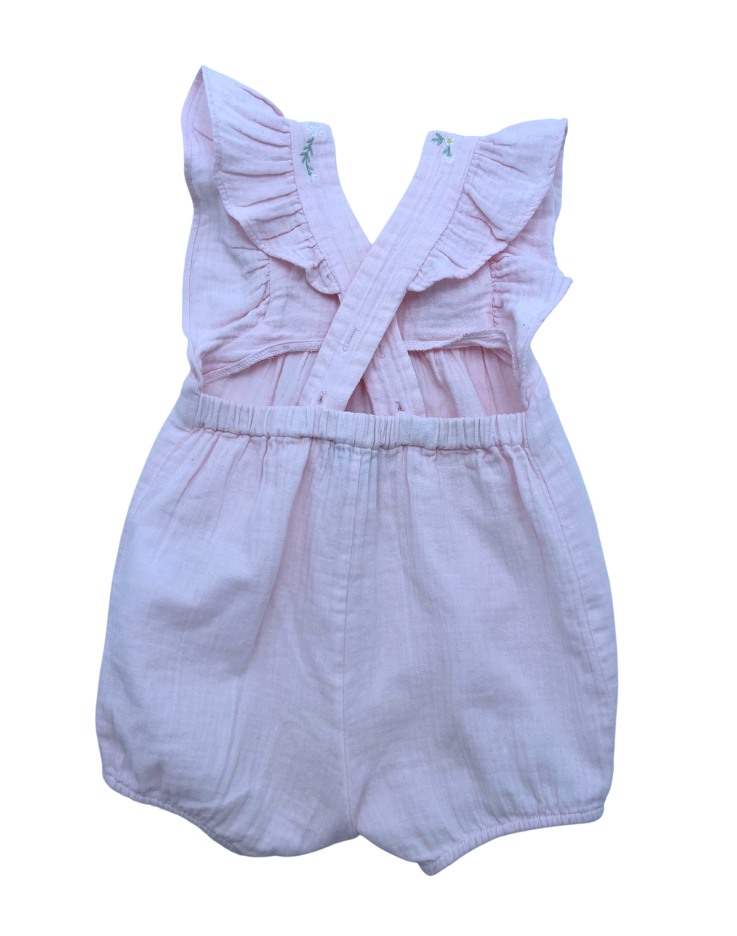 TARTINE & CHOCOLAT - Kurzer Overall mit rosa Blumen - 9 Monate