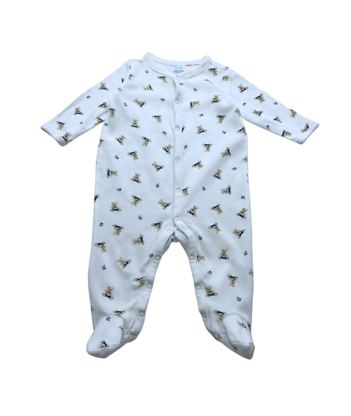 RALPH LAUREN - White teddy bear jumpsuit - 3 months