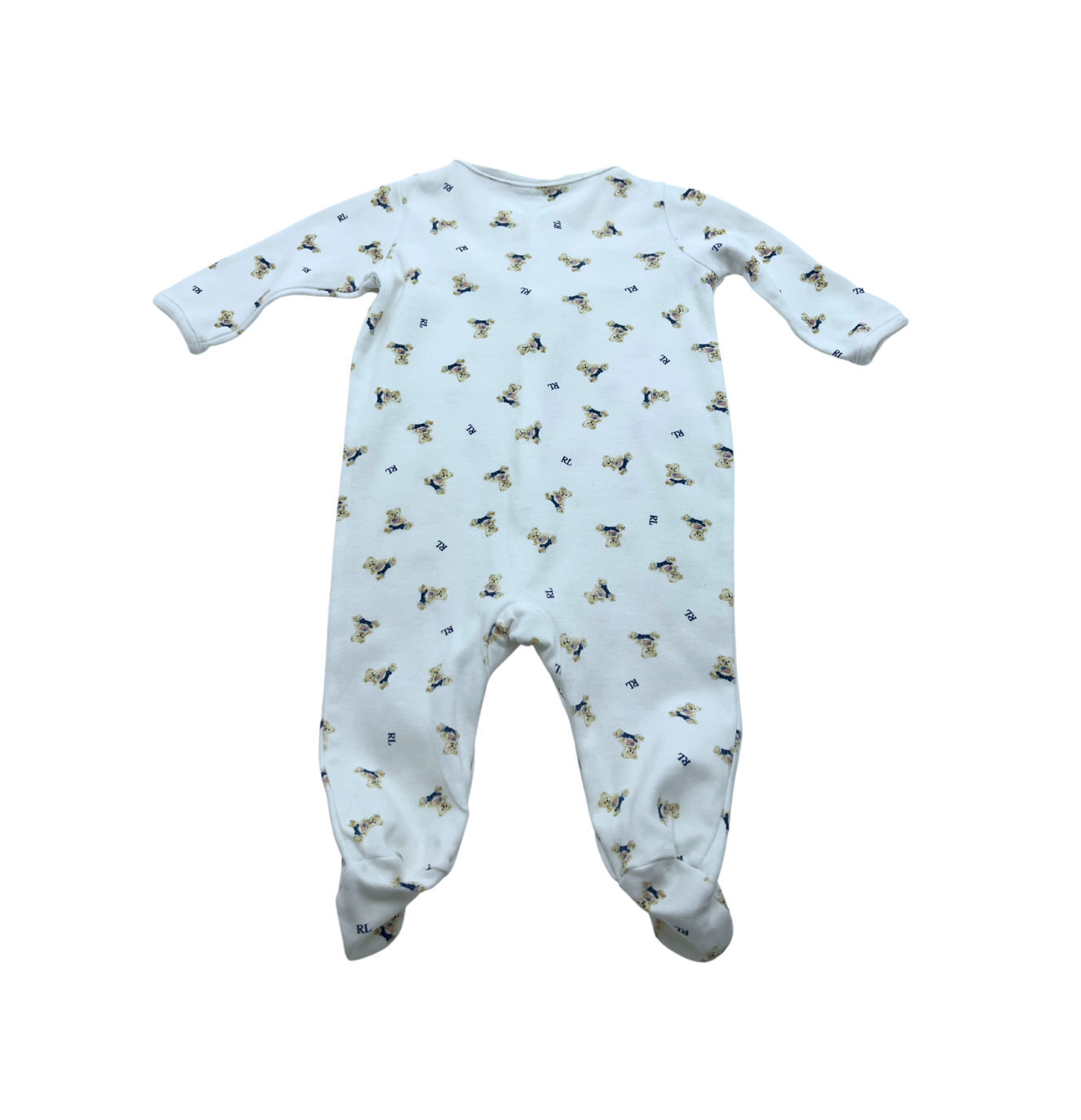 RALPH LAUREN - White teddy bear jumpsuit - 3 months
