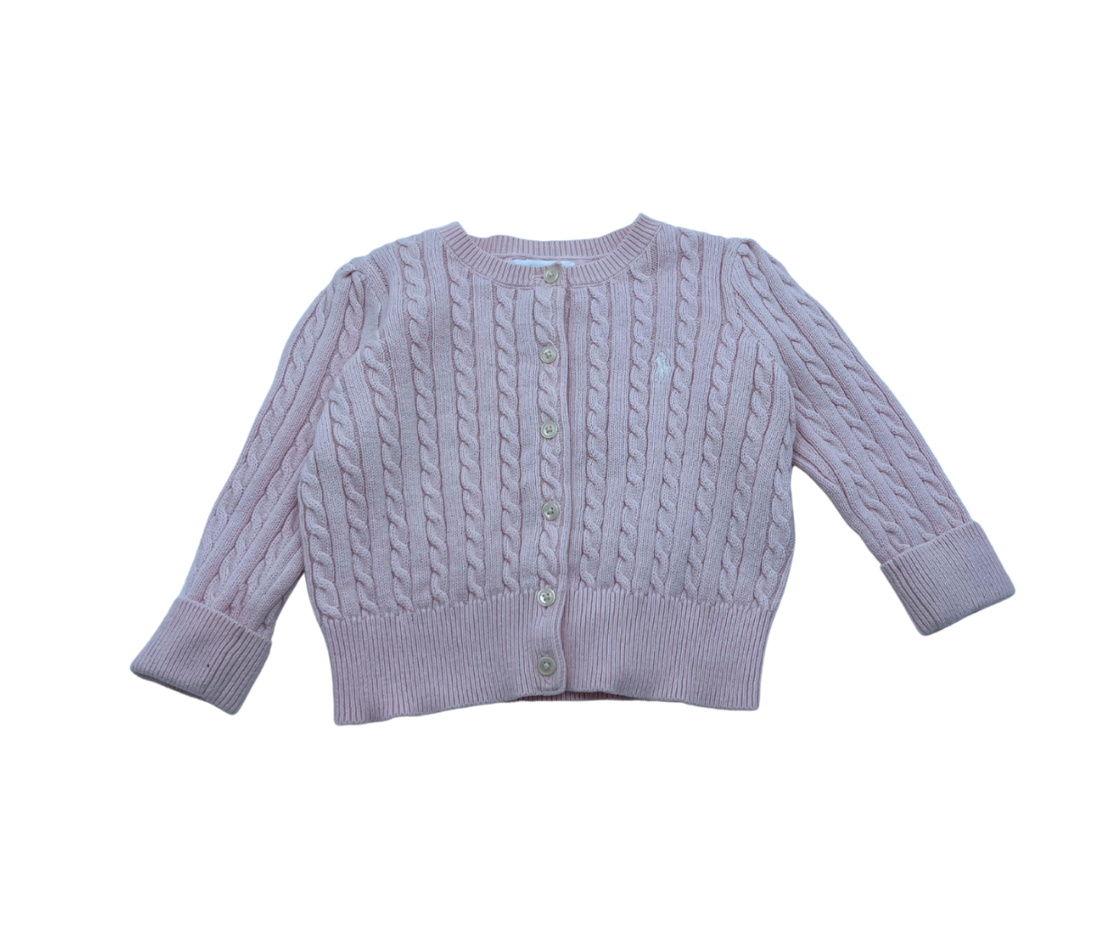RALPH LAUREN - Ensemble Body & cardigan torsadé rose - 9 mois