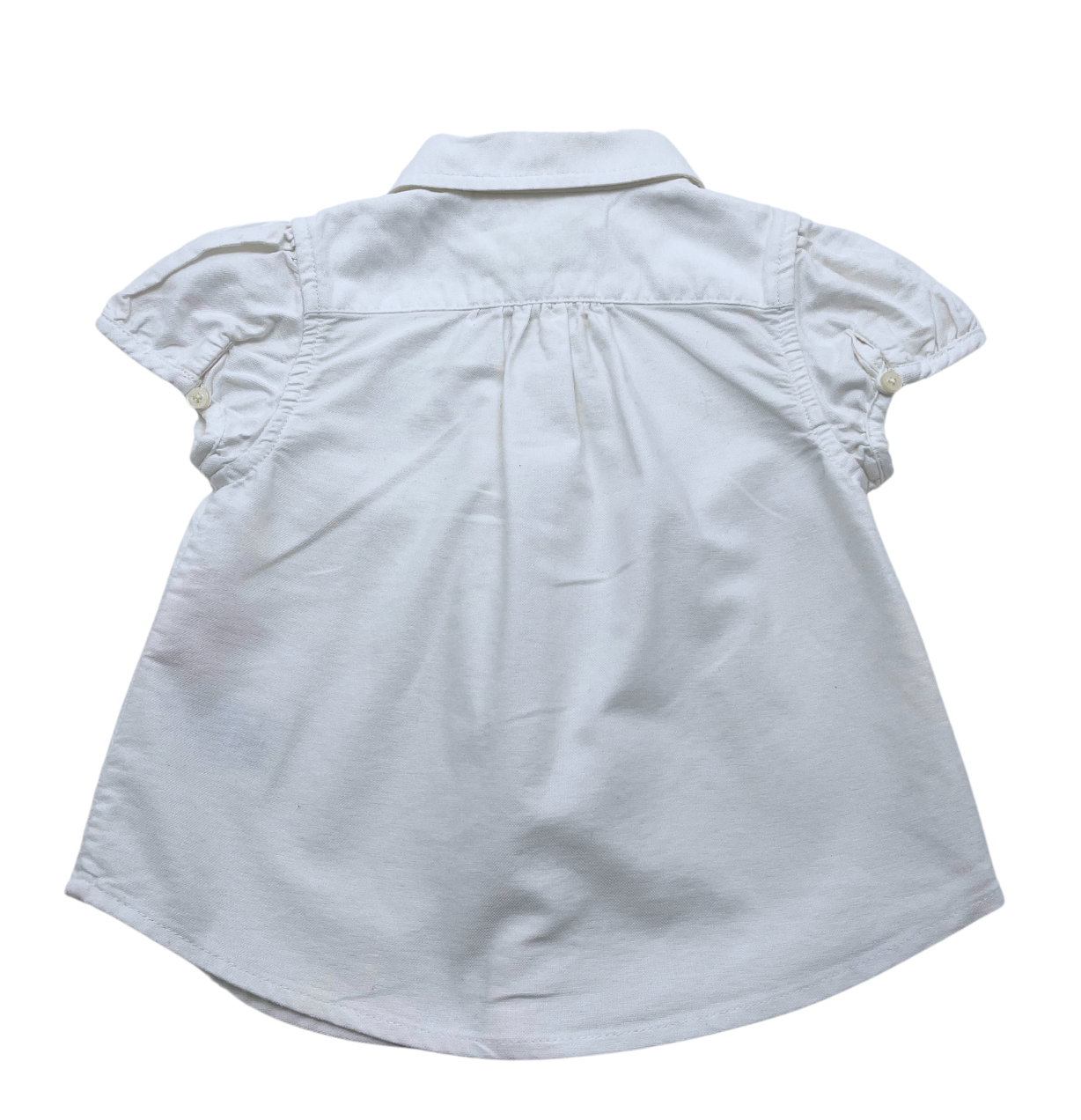 RALPH LAUREN - Weißes Poloshirt mit Rüschen - 18 Monate