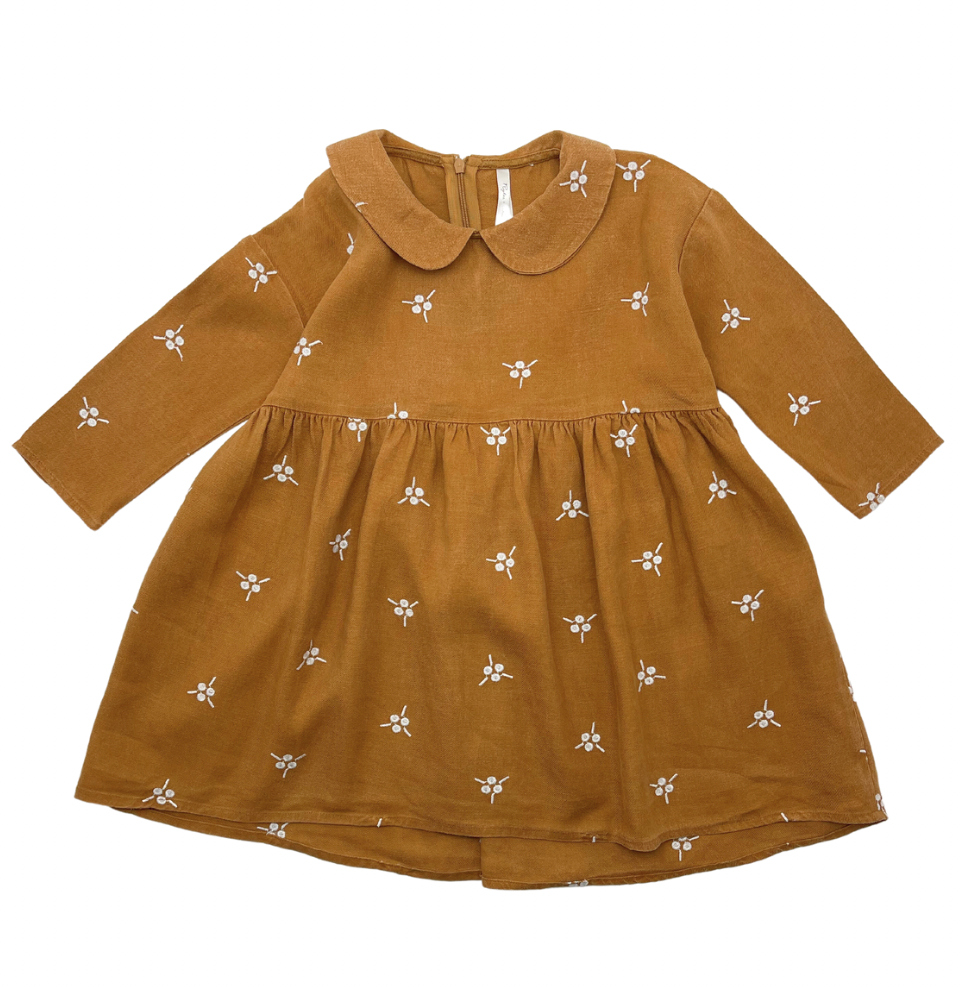 RYLEE + CRU - Robe en lin rouille - 4/5 ans