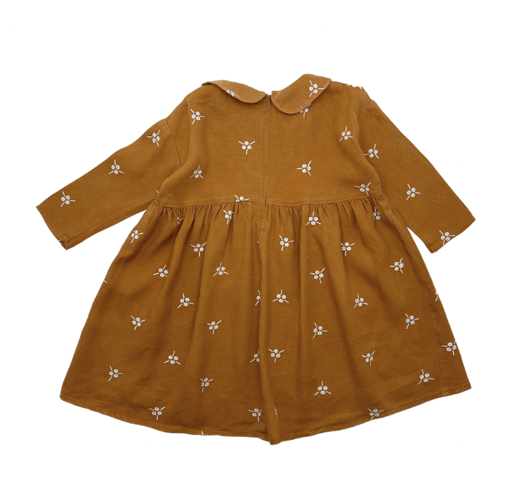 RYLEE + CRU - Robe en lin rouille - 4/5 ans