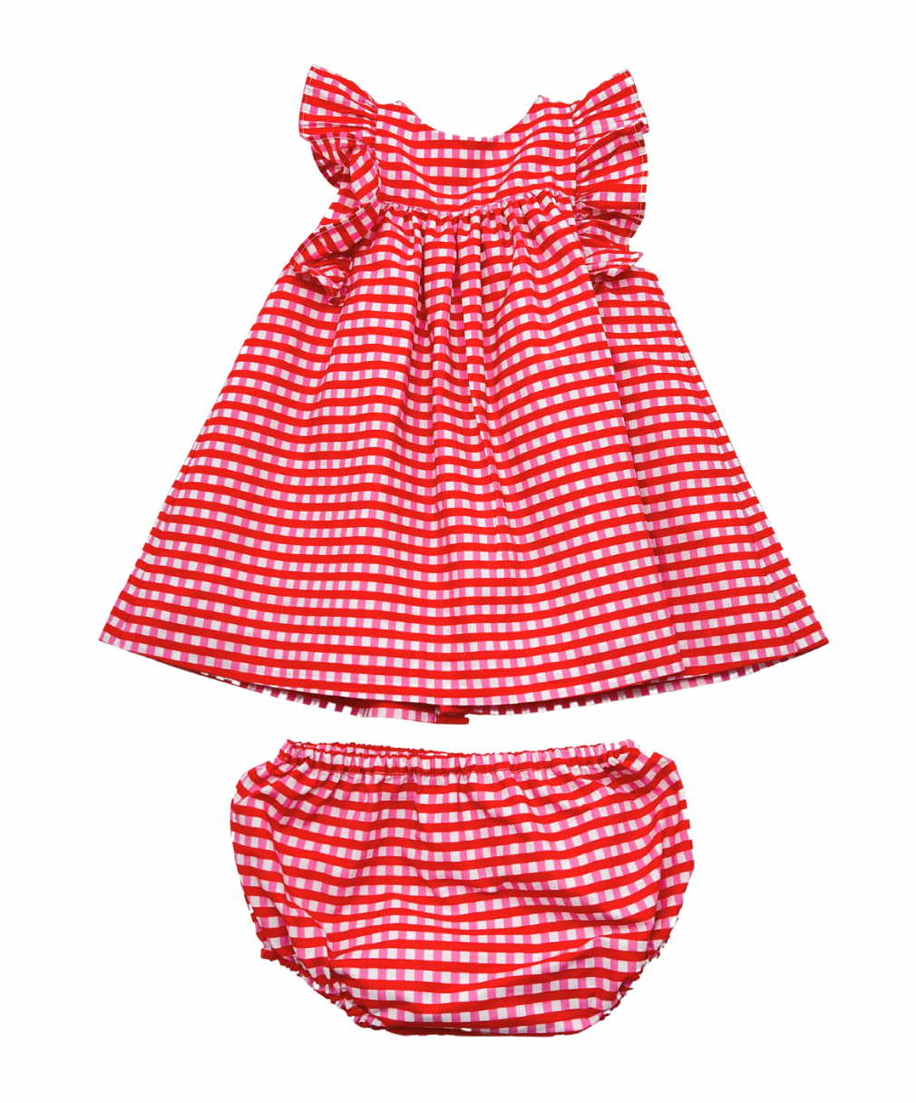 JACADI - Ensemble robe et bloomer vichy - 12 mois
