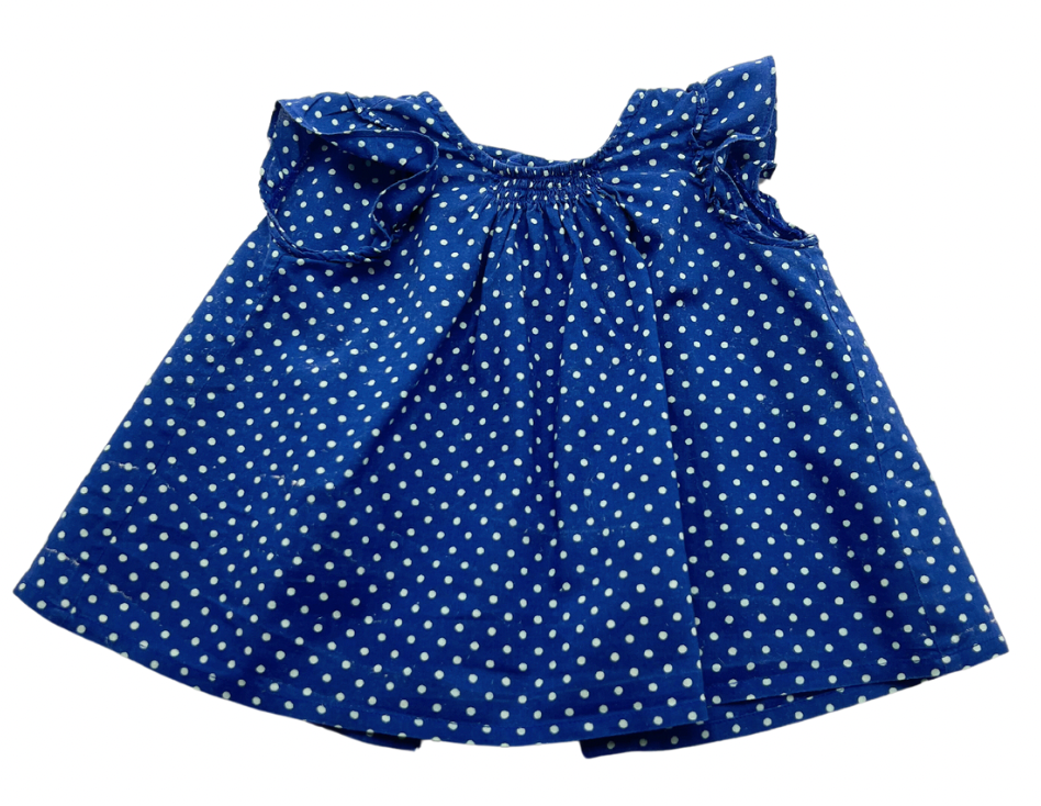 BONPOINT - Blouse à pois marine - 3 mois