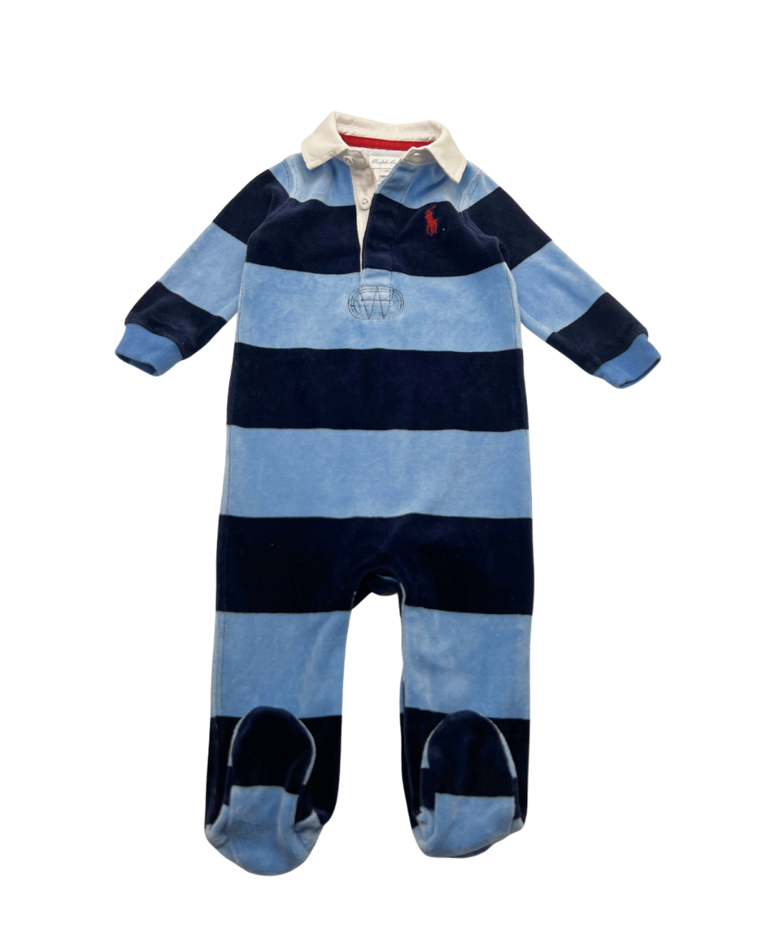 RALPH LAUREN - Blau gestreifter Pyjama - 9 Monate