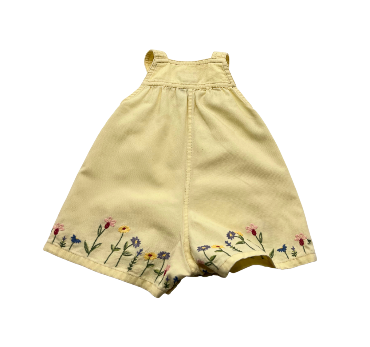 RALPH LAUREN - Gelbe Latzhose mit Blumenstickerei - 6/12 Monate