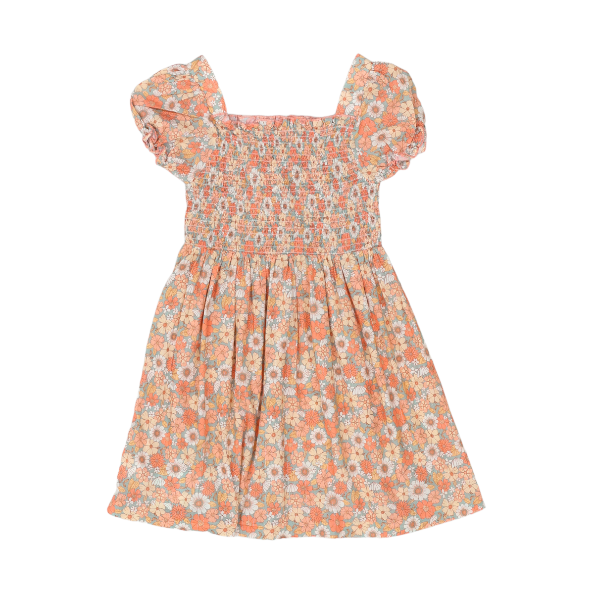 TOCOTO VINTAGE - ROBE - ORANGE - 10 ANS