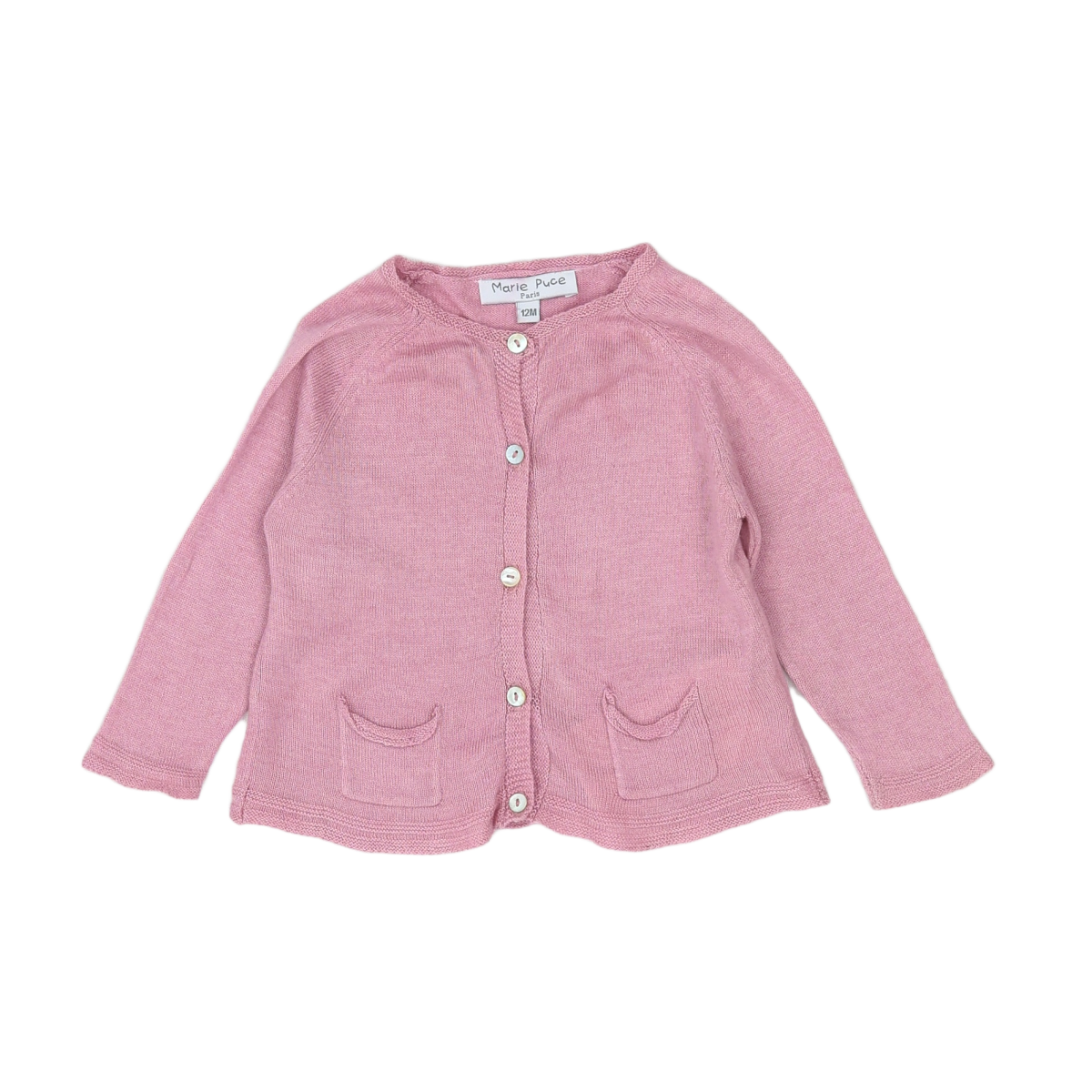 MARIE PUCE - CARDIGAN - ROSE - 12 MOIS