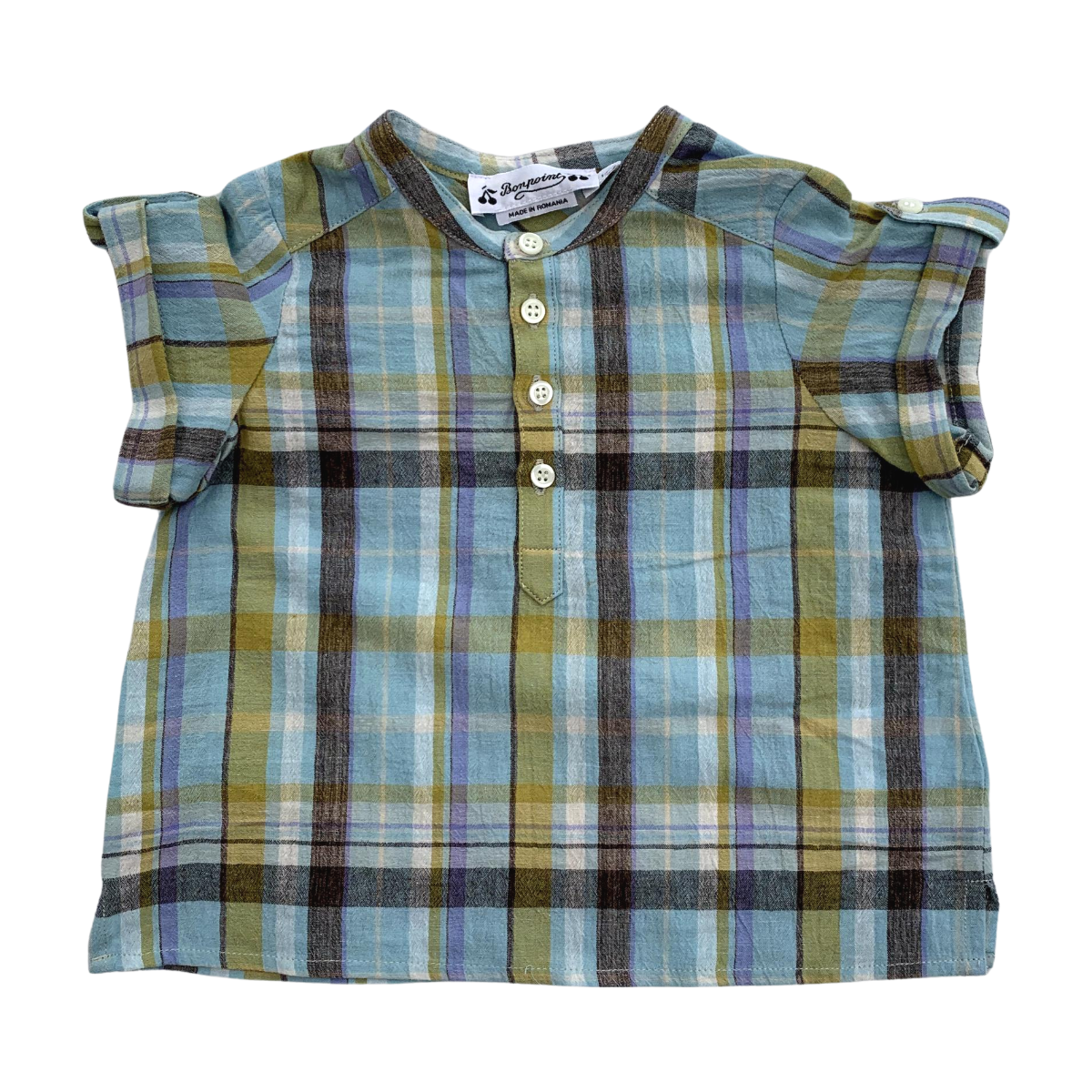 BONPOINT - CHEMISE - BLEU, MARRON - 12 MOIS
