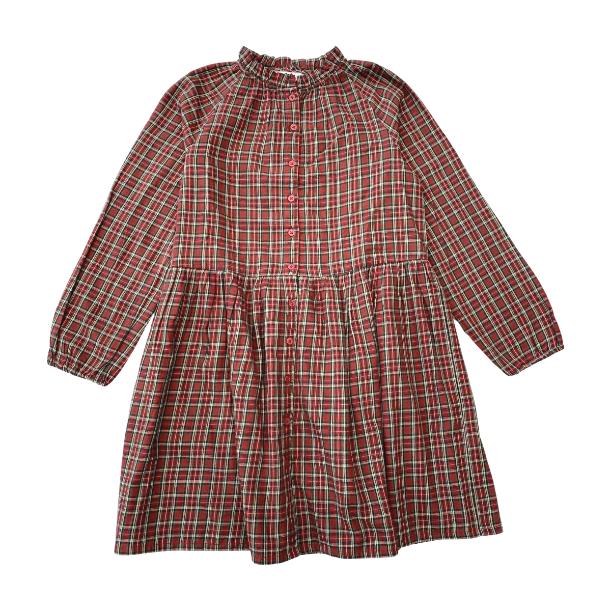 CYRILLUS - ROBE - ROUGE, VERT - 10 ANS