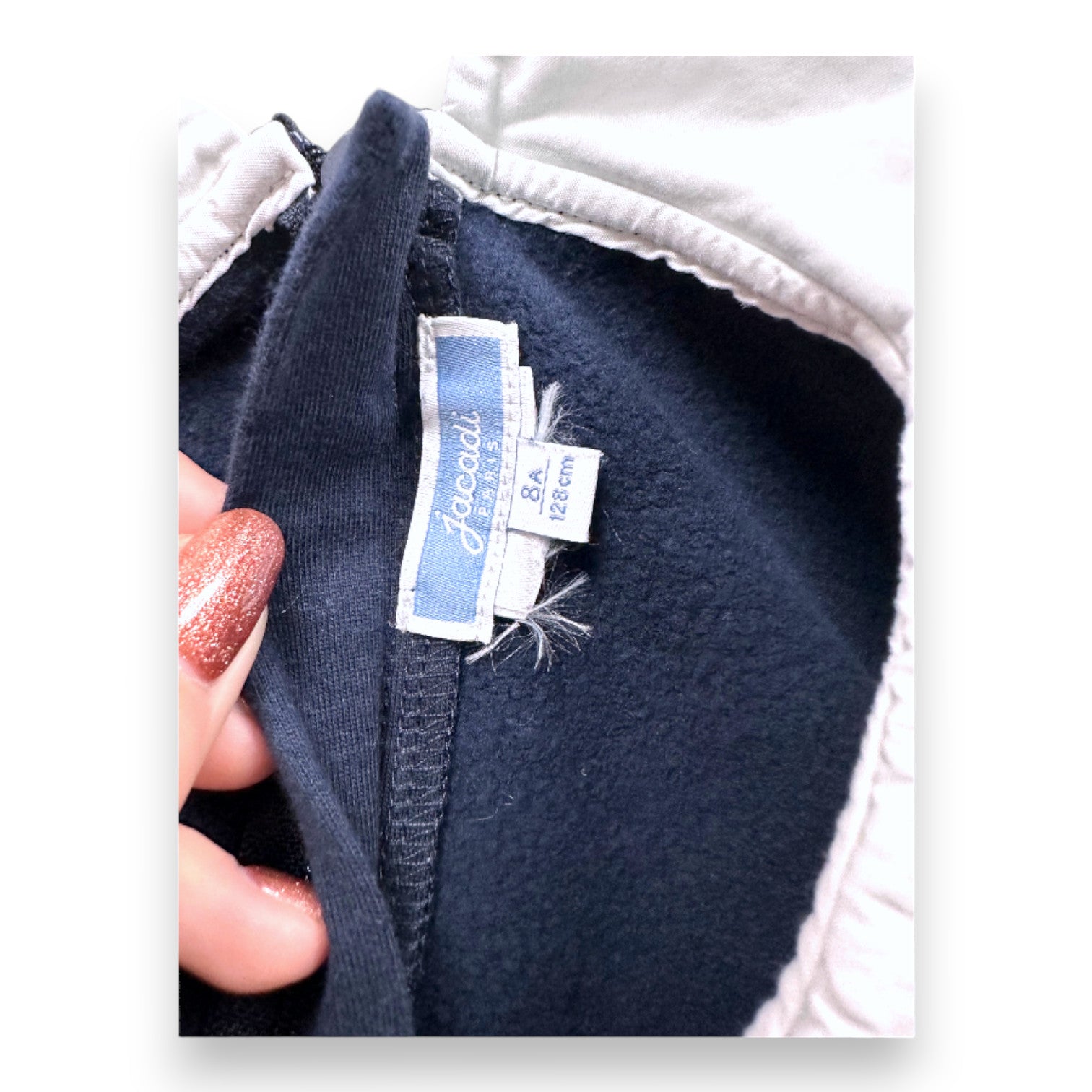 JACADI - DRESS - BLUE, WHITE - 8 YEARS