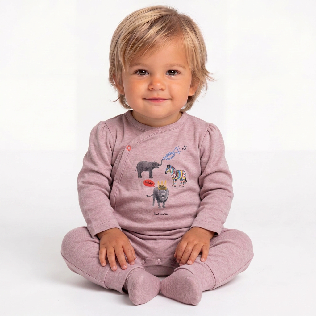 PAUL SMITH - Rosa Jumpsuit mit Prints - 6 Monate