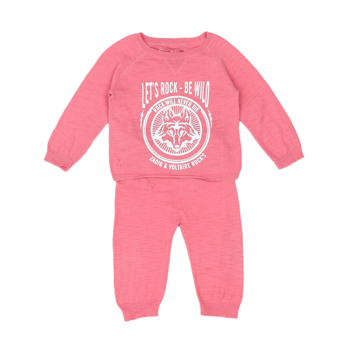 ZADIG & VOLTAIRE - Ensemble t-shirt et pantalon rose - 18 mois
