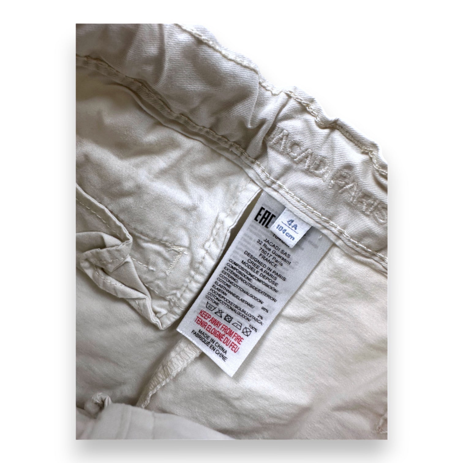 JACADI - BERMUDA SHORTS - WHITE - 4 YEARS