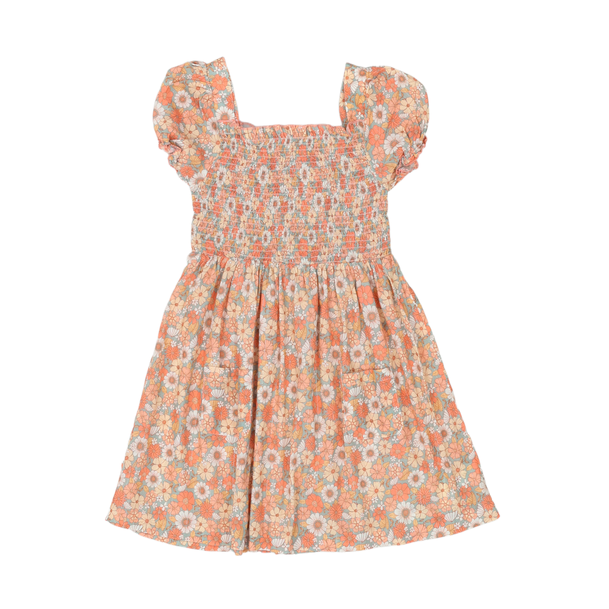 TOCOTO VINTAGE - ROBE - ORANGE - 10 ANS