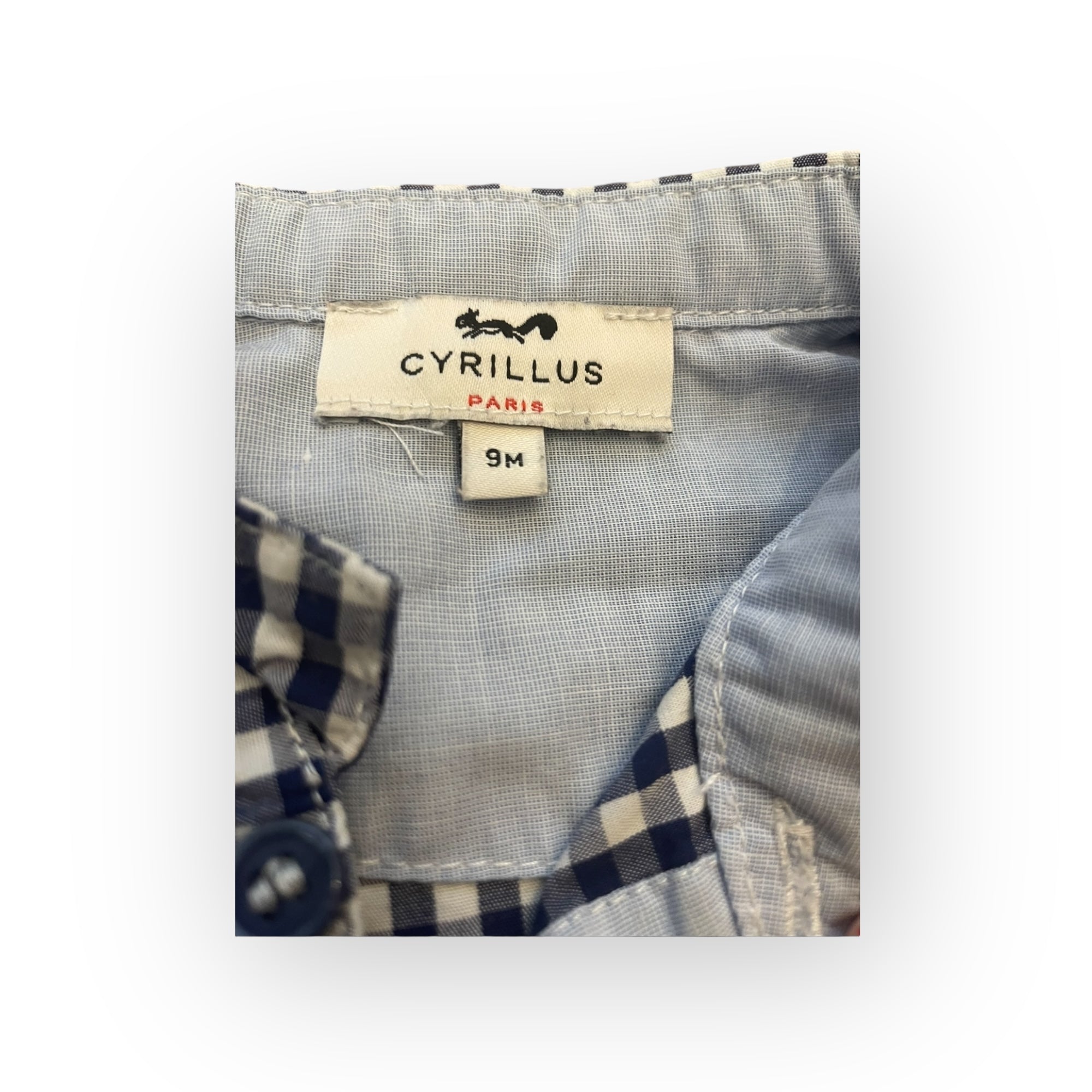 CYRILLUS - WEISSES, SCHWARZES SHIRT - 9 MONATE