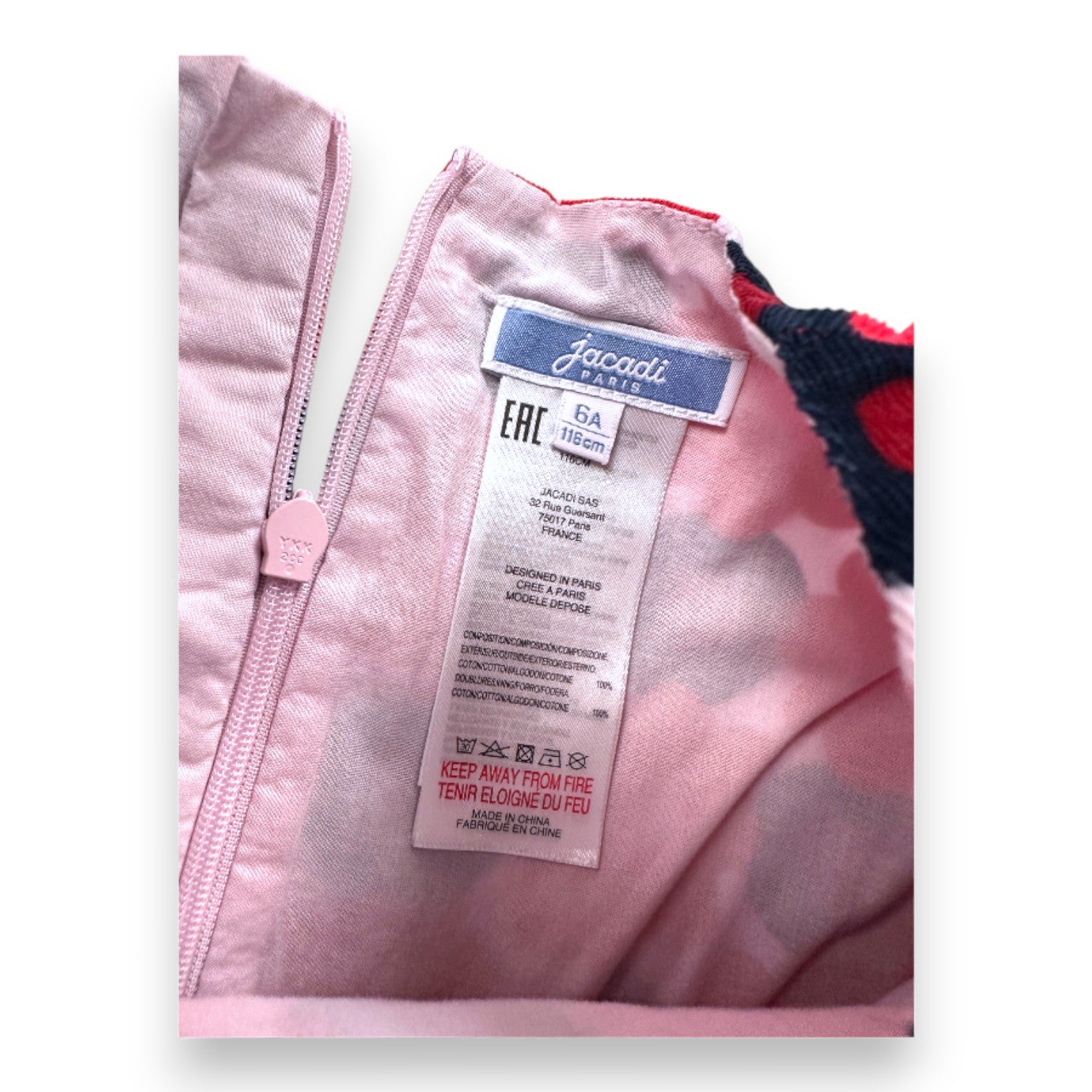 JACADI - KLEID - ROT - 6 JAHRE