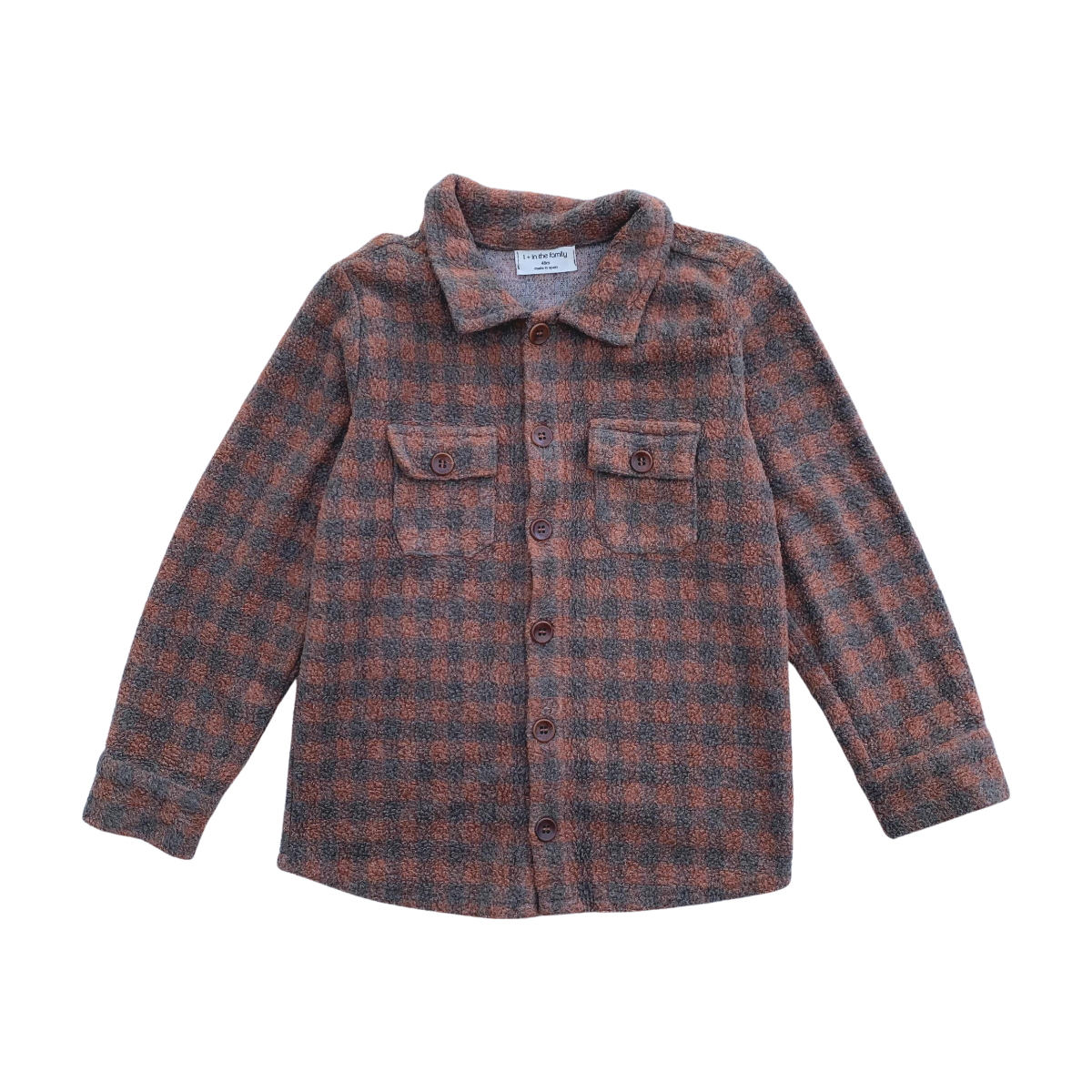 1 + IN THE FAMILY - CHEMISE - MARRON, ORANGE - 4 ANS