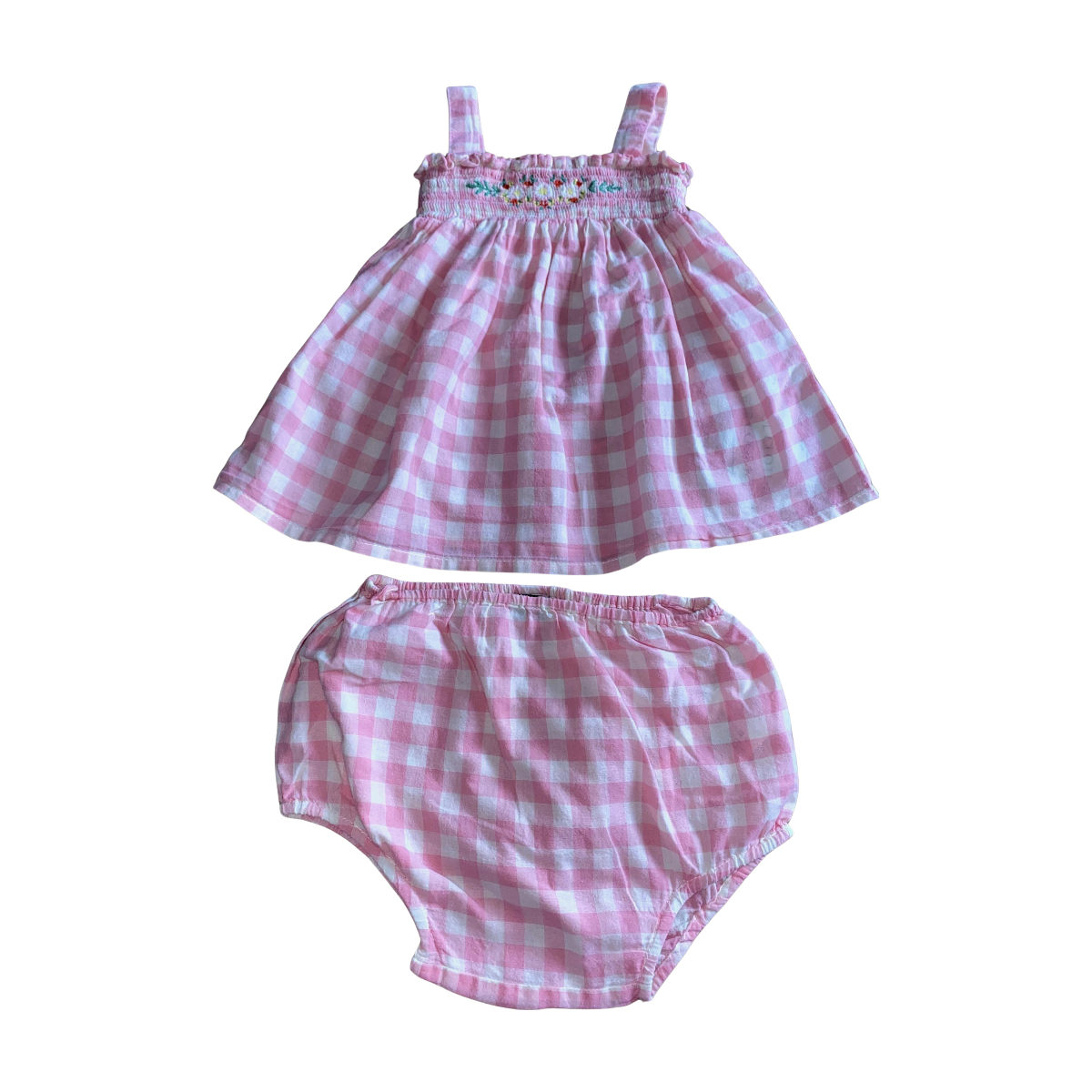BONTON - ROBE - BLANC, ROSE - 6 MOIS