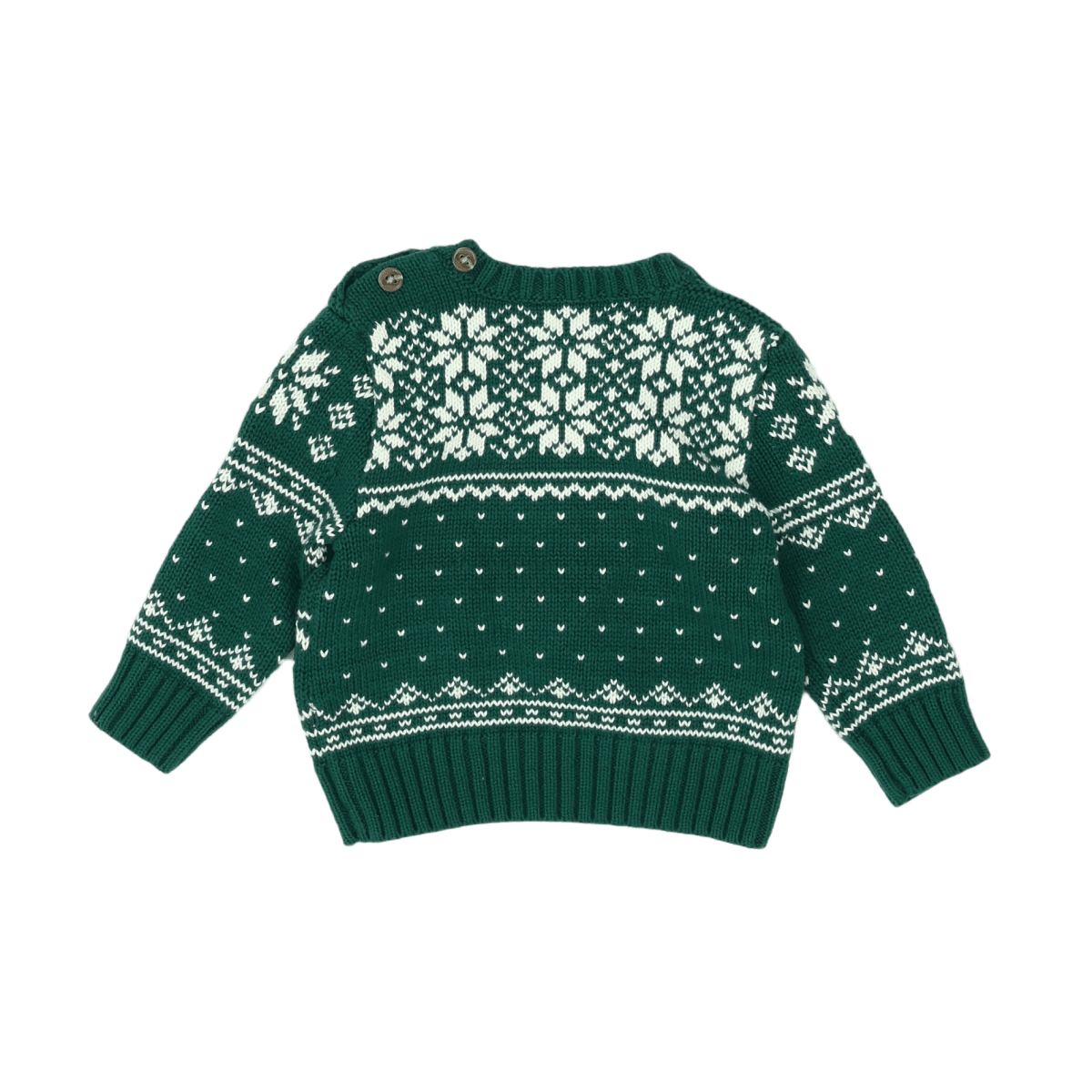 RALPH LAUREN - PULLOVER - GRÜN, WEISS - 9 MONATE