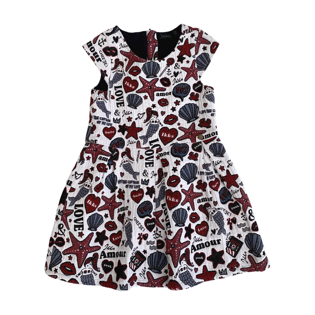 IKKS - ROBE - BLANC, ROUGE - 6 ANS