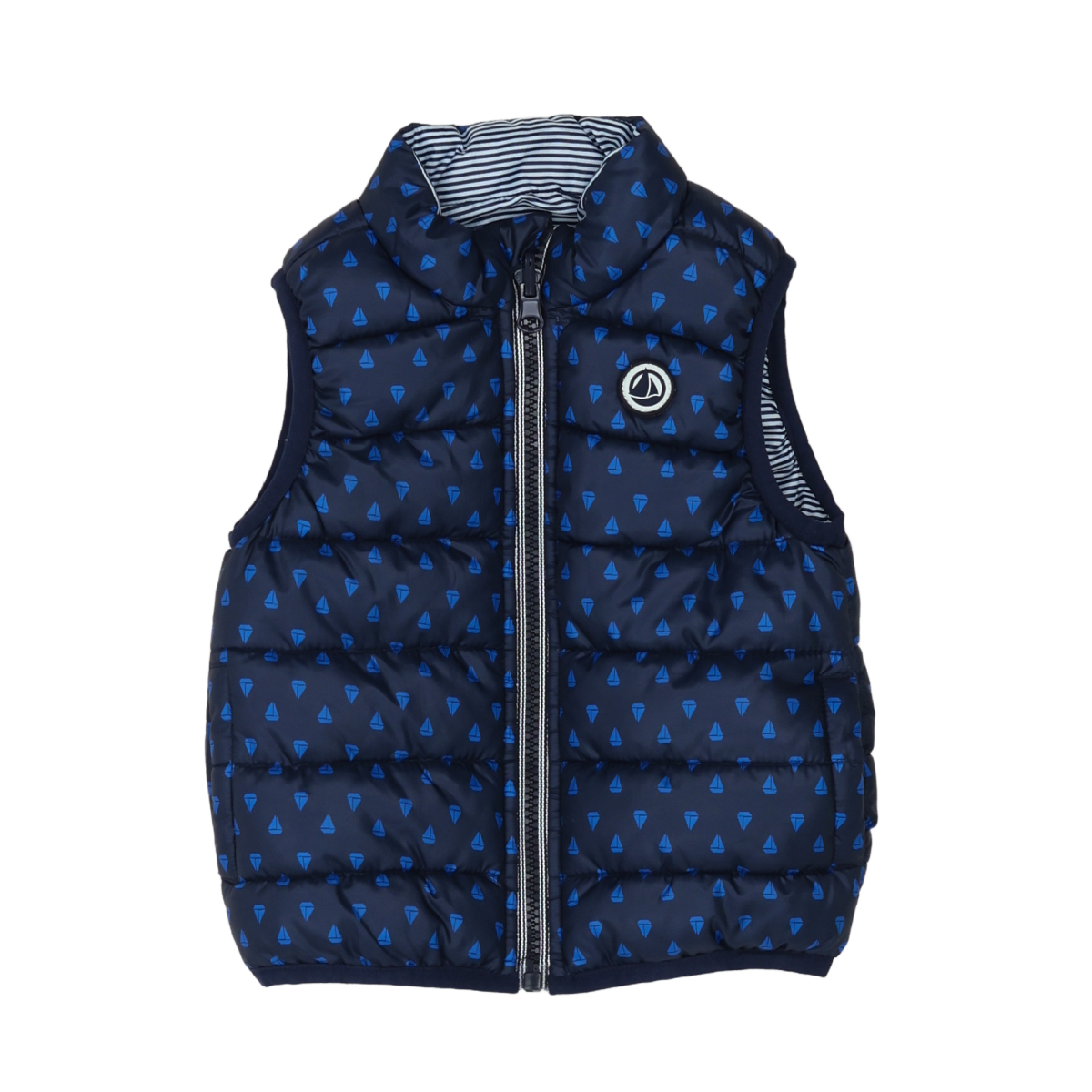 PETIT BATEAU - BLOUSON SANS MANCHE - BLEU - 12 MOIS