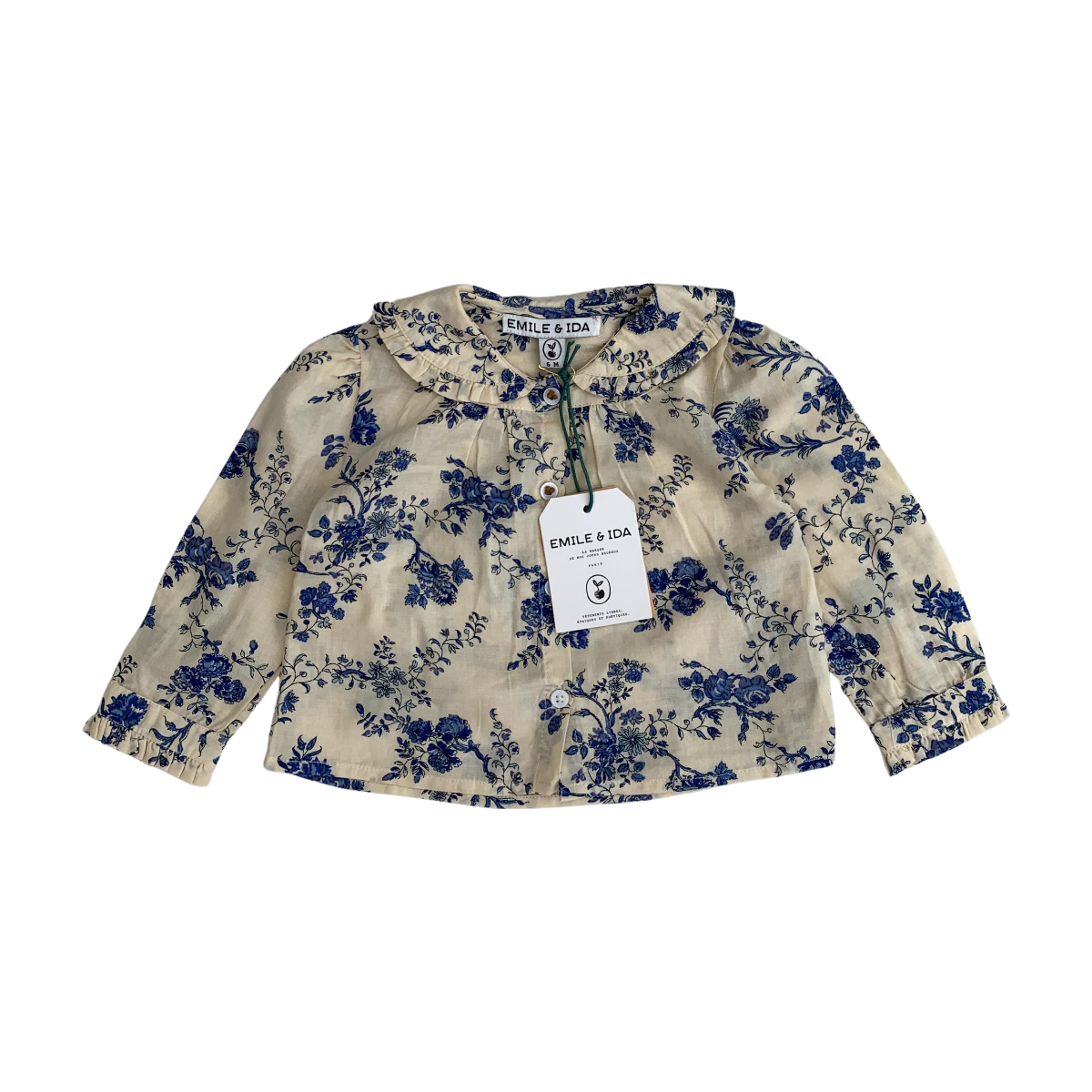 EMILE & IDA - BLOUSE - BEIGE, BLEU - 6 MOIS