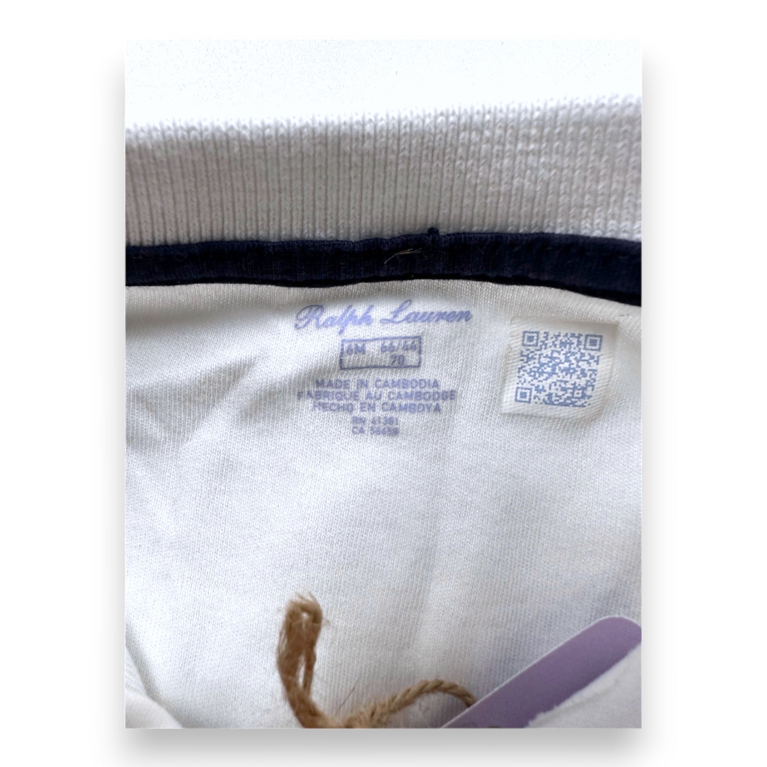 RALPH LAUREN - White short-sleeved polo bodysuit - 6 months