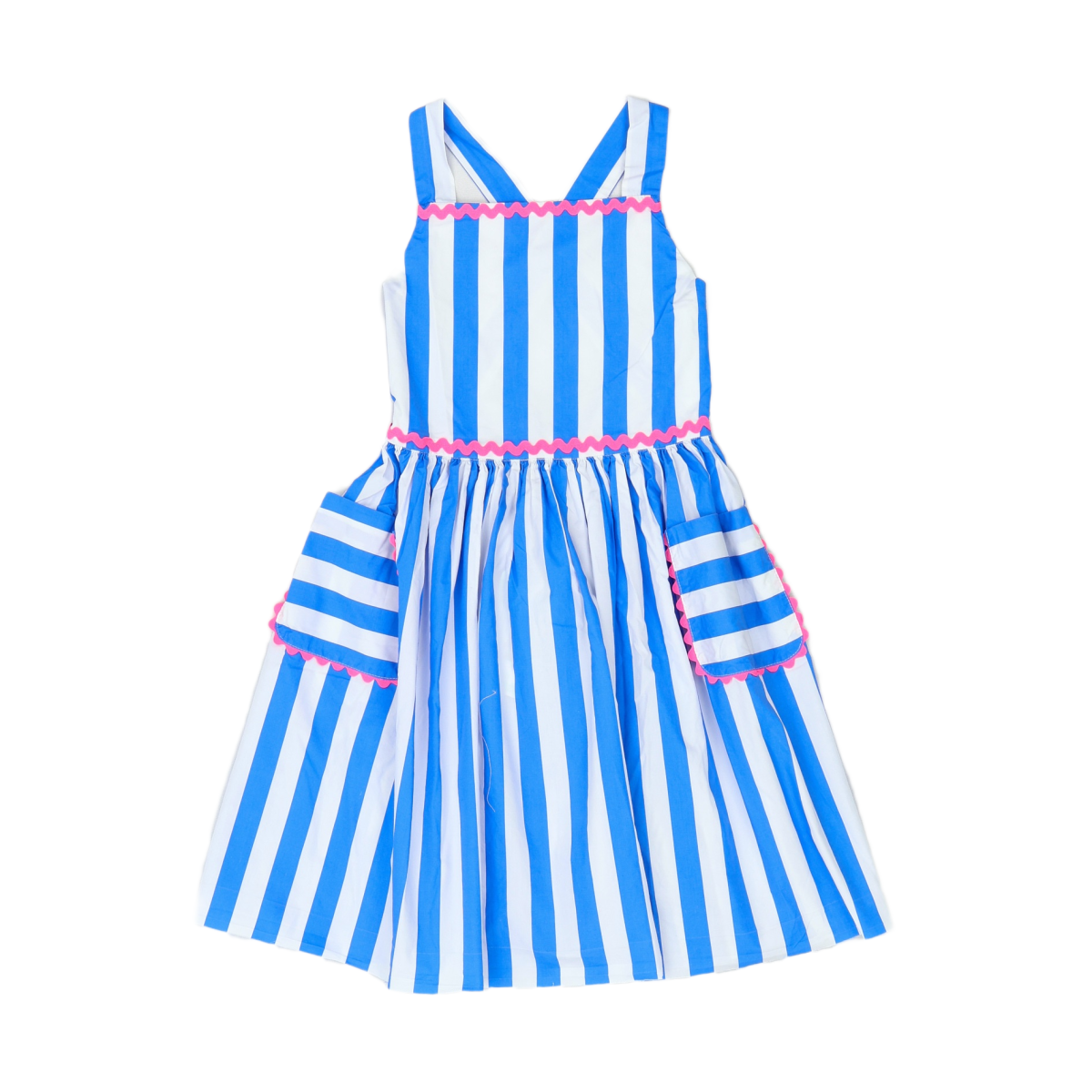JACADI - ROBE - BLEU, ROSE - 8 ANS