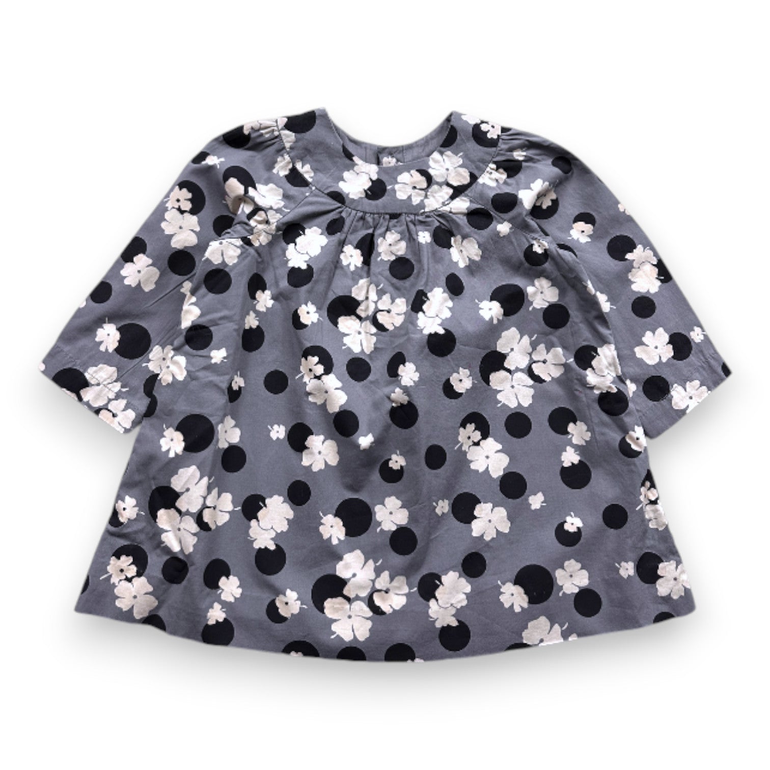 BONPOINT - Gray floral blouse - 12 months