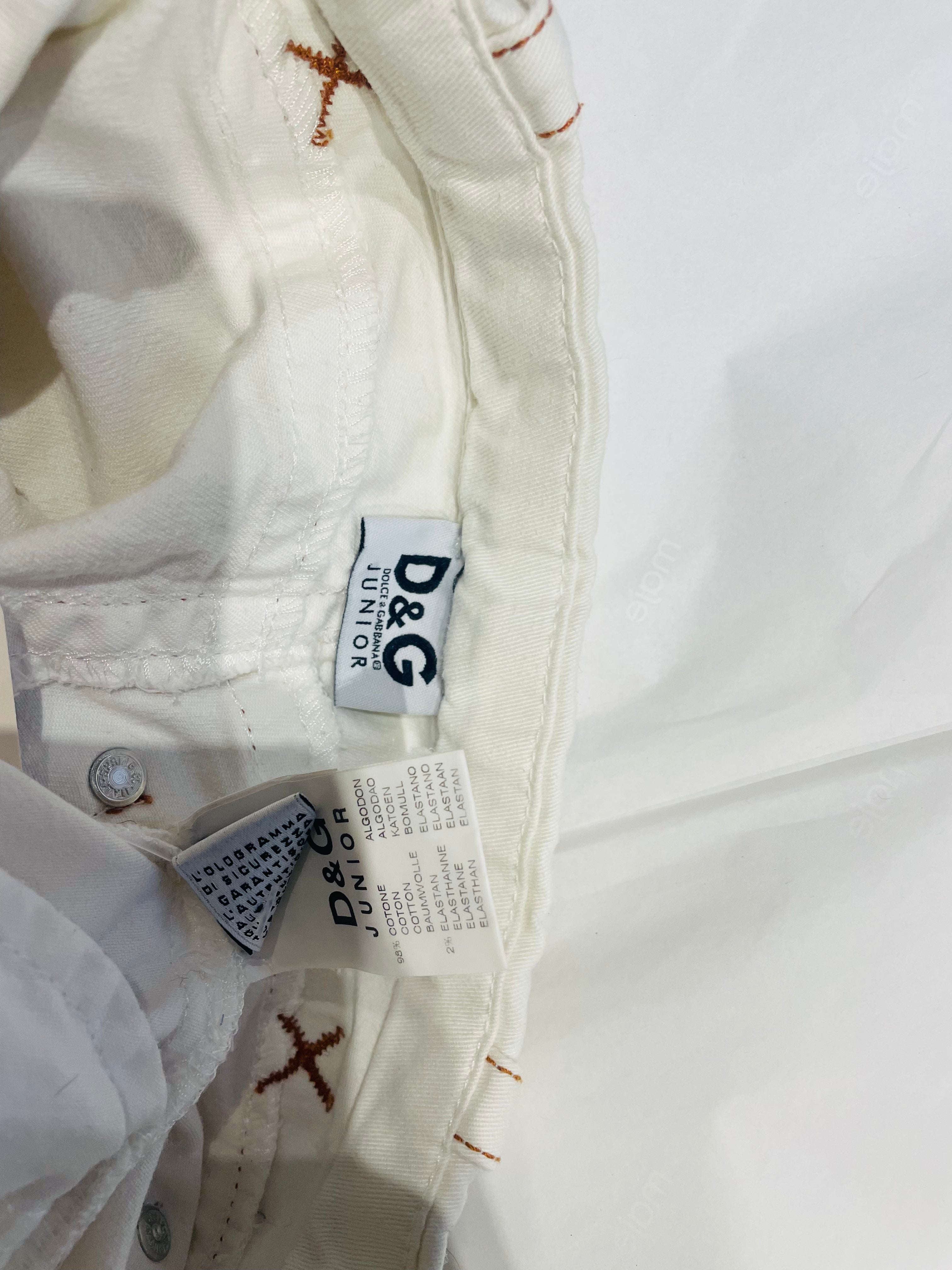 DOLCE & GABBANA - PANTACOURT - BLANC - 6 ANS