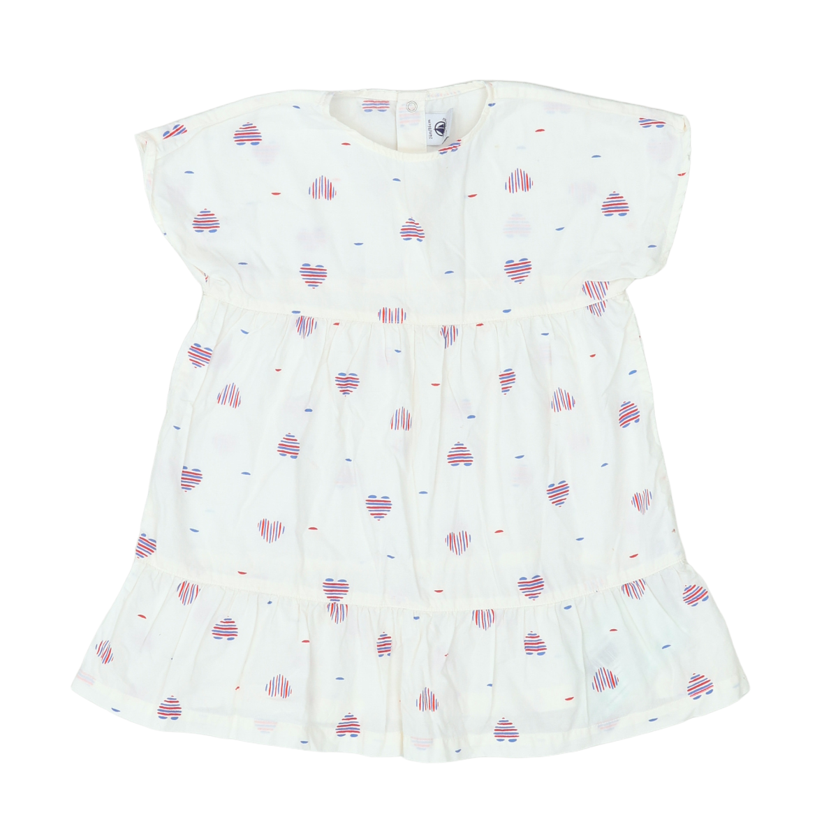 PETIT BATEAU - ROBE - BLANC - 24 MOIS