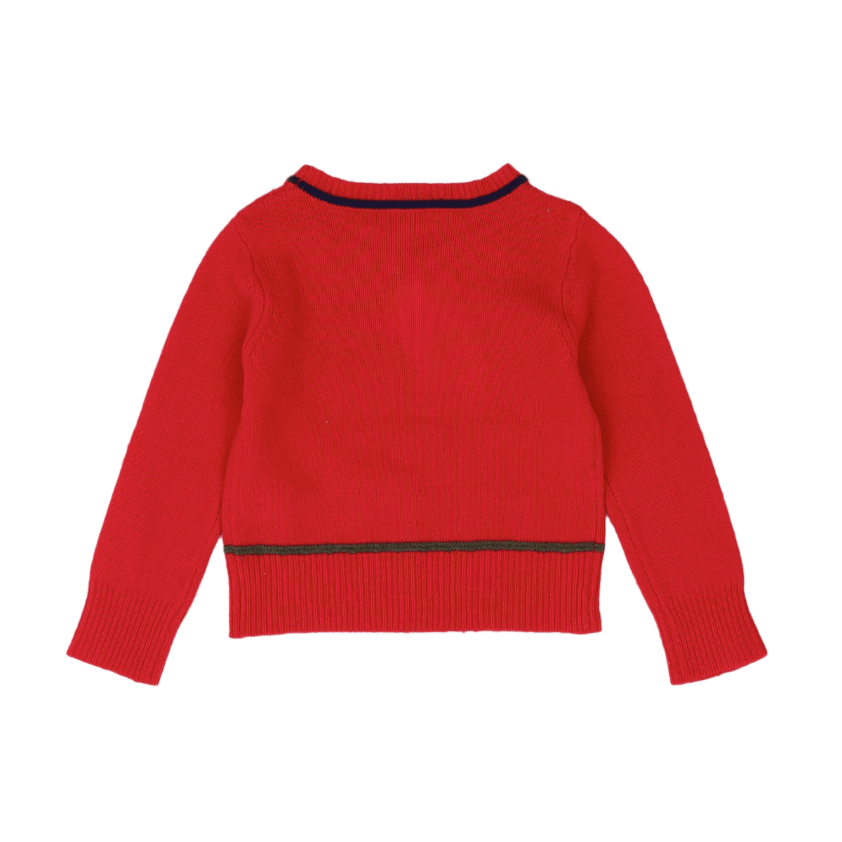 BONPOINT - Red wool sweater with embroidery - 4 years