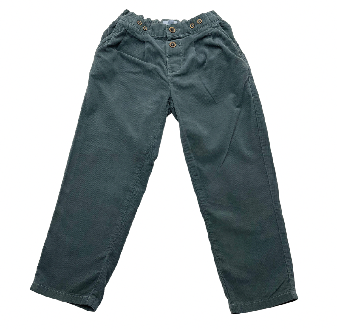 NEWBIE - Pantalon en velours bleu/vert - 3/4 ans