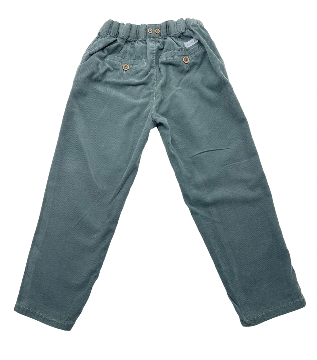 NEWBIE - Pantalon en velours bleu/vert - 3/4 ans