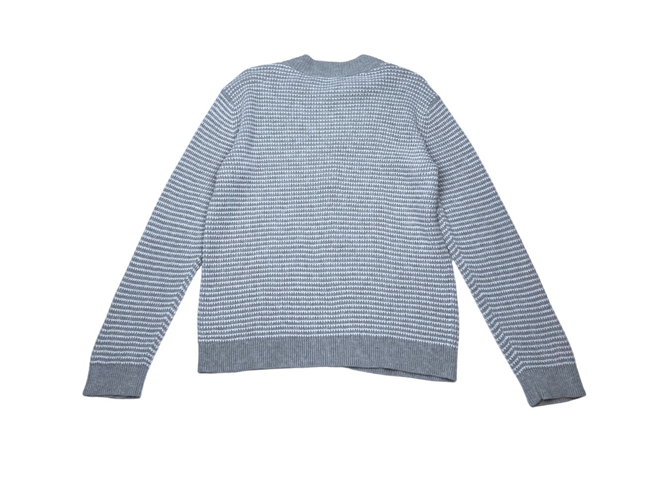 BONPOINT - Pull zippé gris & blanc - 6 ans