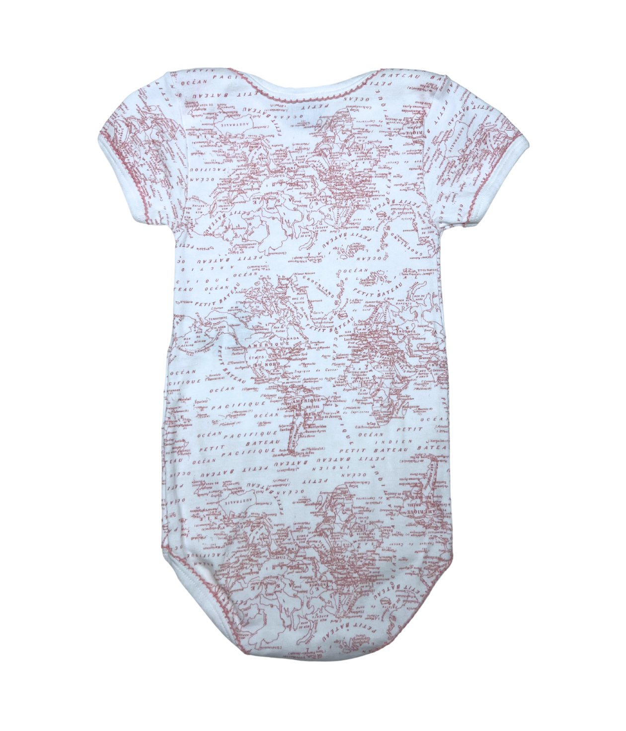 PETIT BOAT - Pink world map bodysuit - 3 years