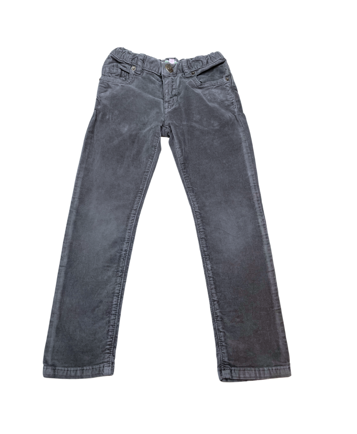 BONPOINT - Pantalon en velours gris foncé élastiqué - 4 ans