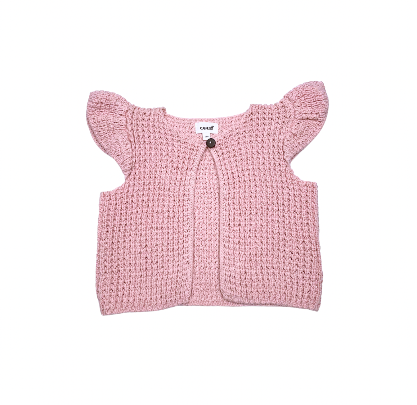 OEUF NYC - Veste en crochet rose - 18 mois