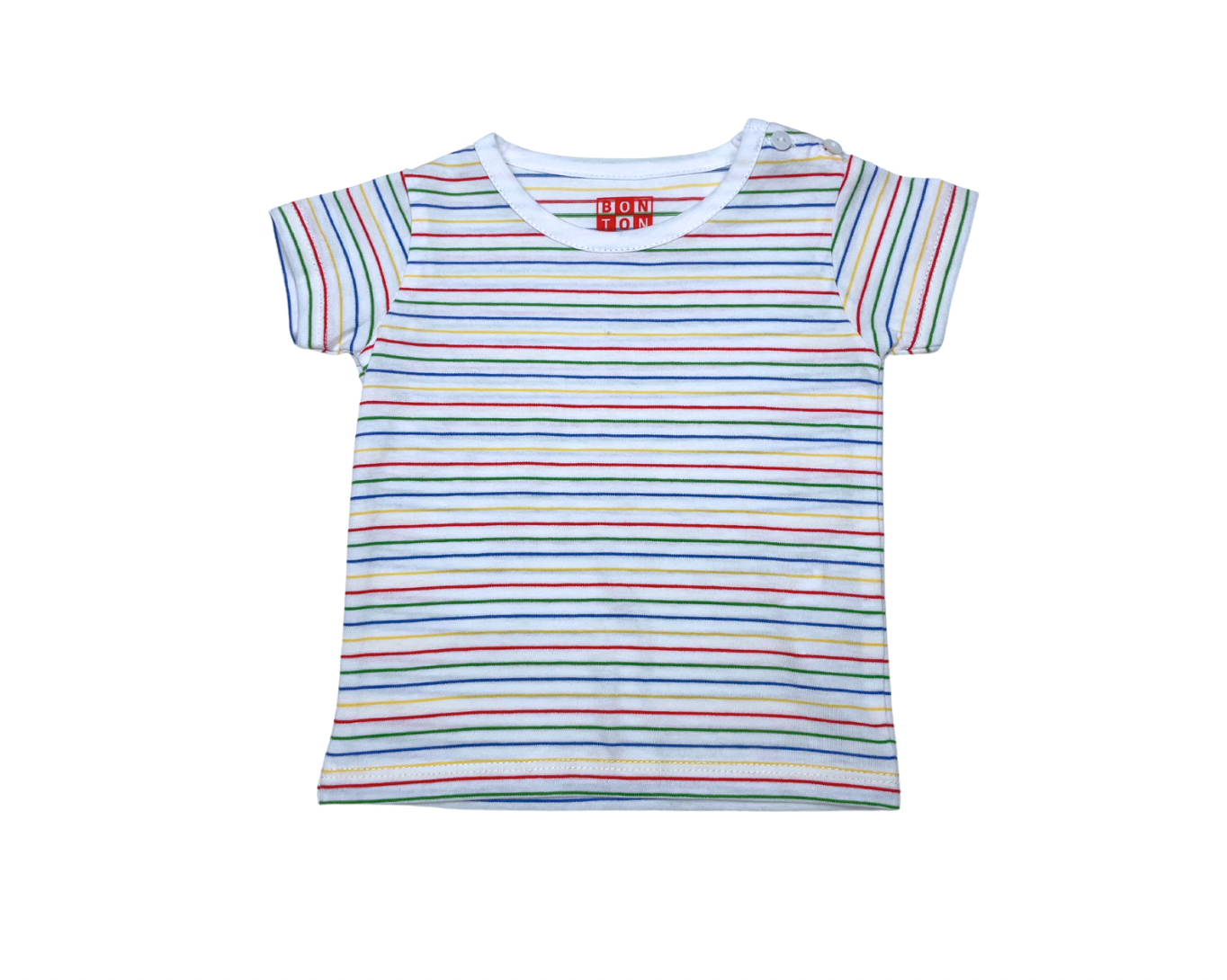 BONTON - T-shirt à rayures multicolores - 6 mois