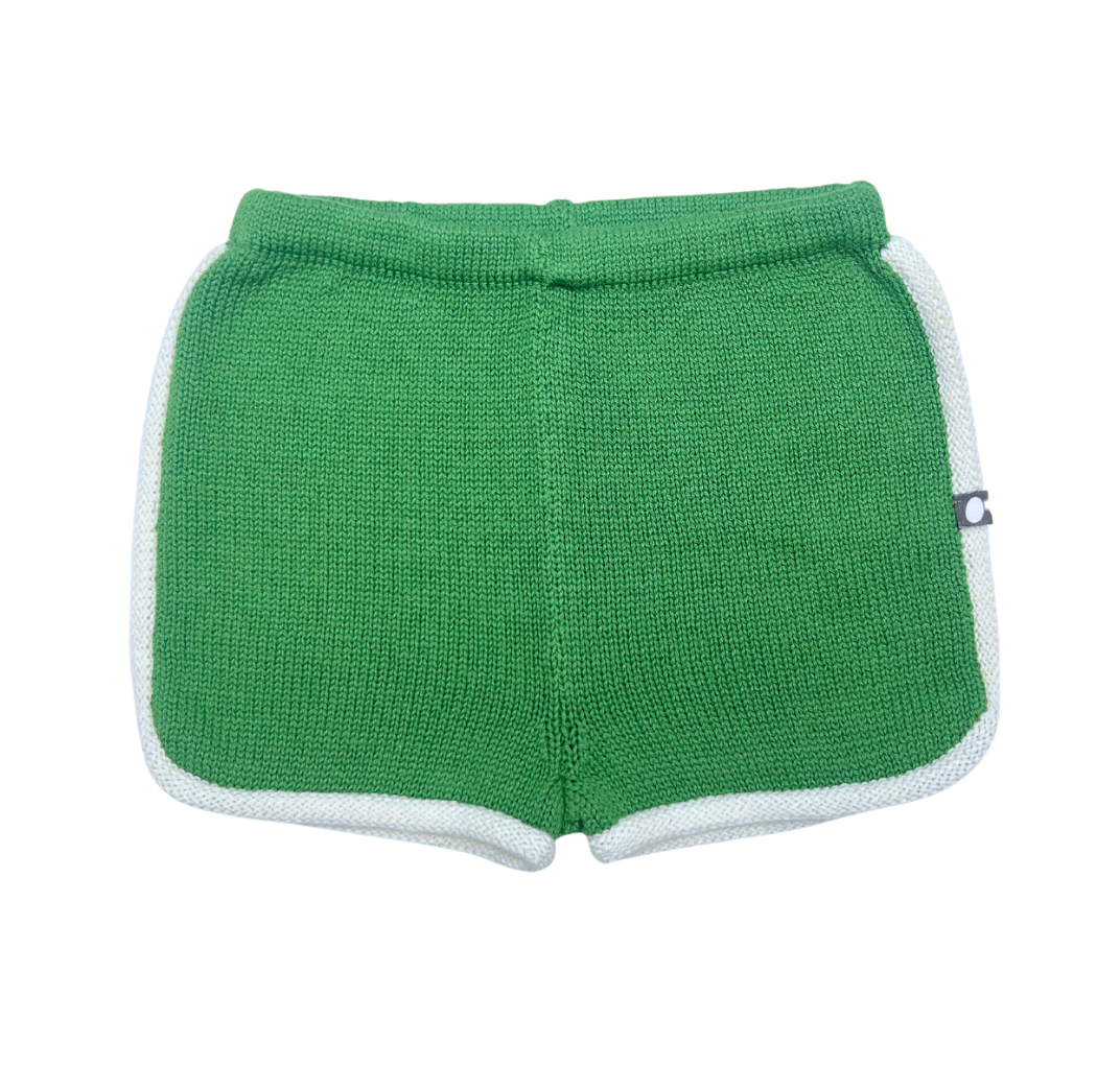 OEUF NYC - Short Maille Bicolore | Vert & Blanc - 6 mois
