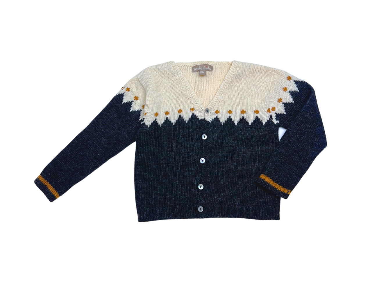 EMILE & IDA - Cardigan en laine douce à motifs - 6 mois