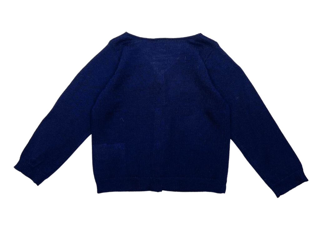 BONTON - Cardigan bleu marine en laine - 18 mois