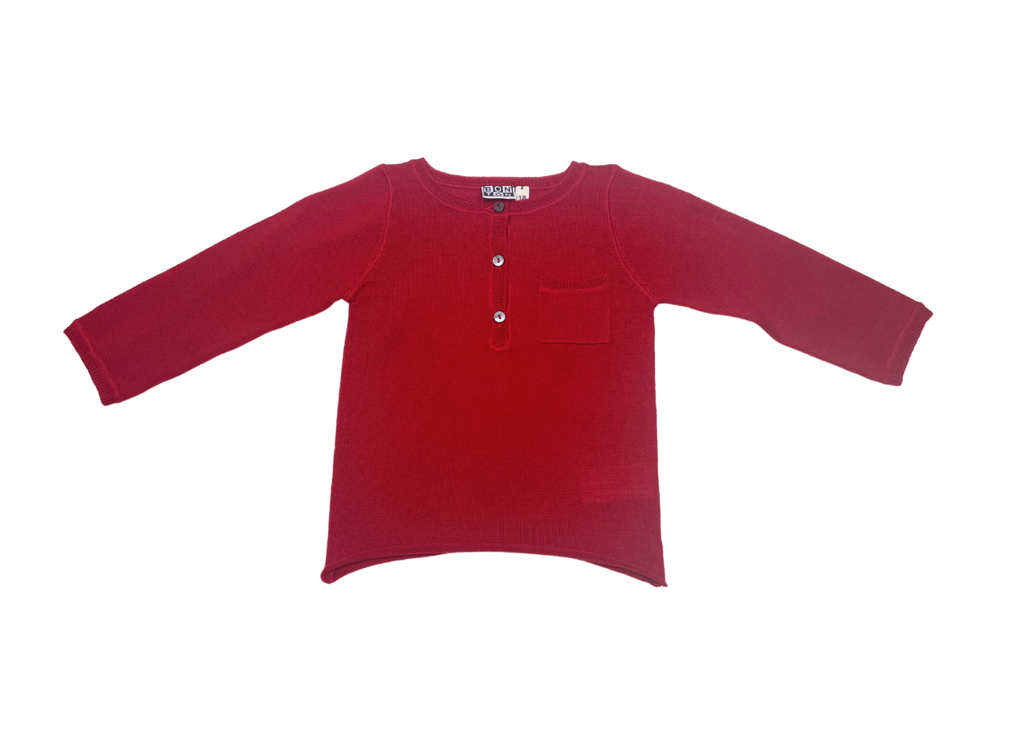 BONTON - Pull rouge en laine - 18 mois
