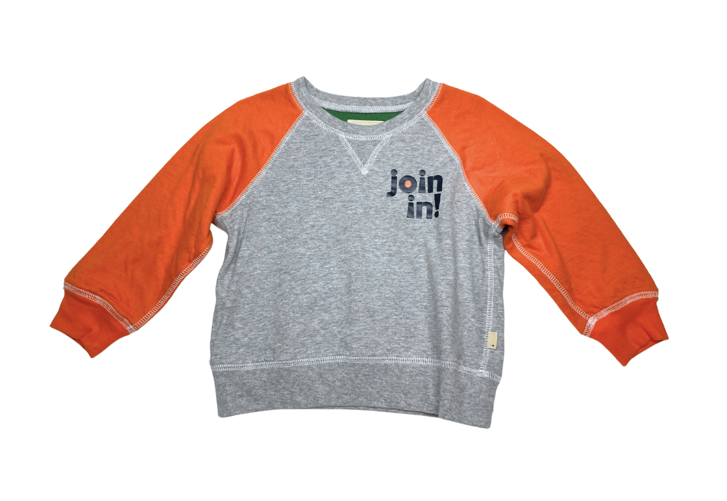BELLEROSE - Pull gris et orange "join in!" - 4 ans